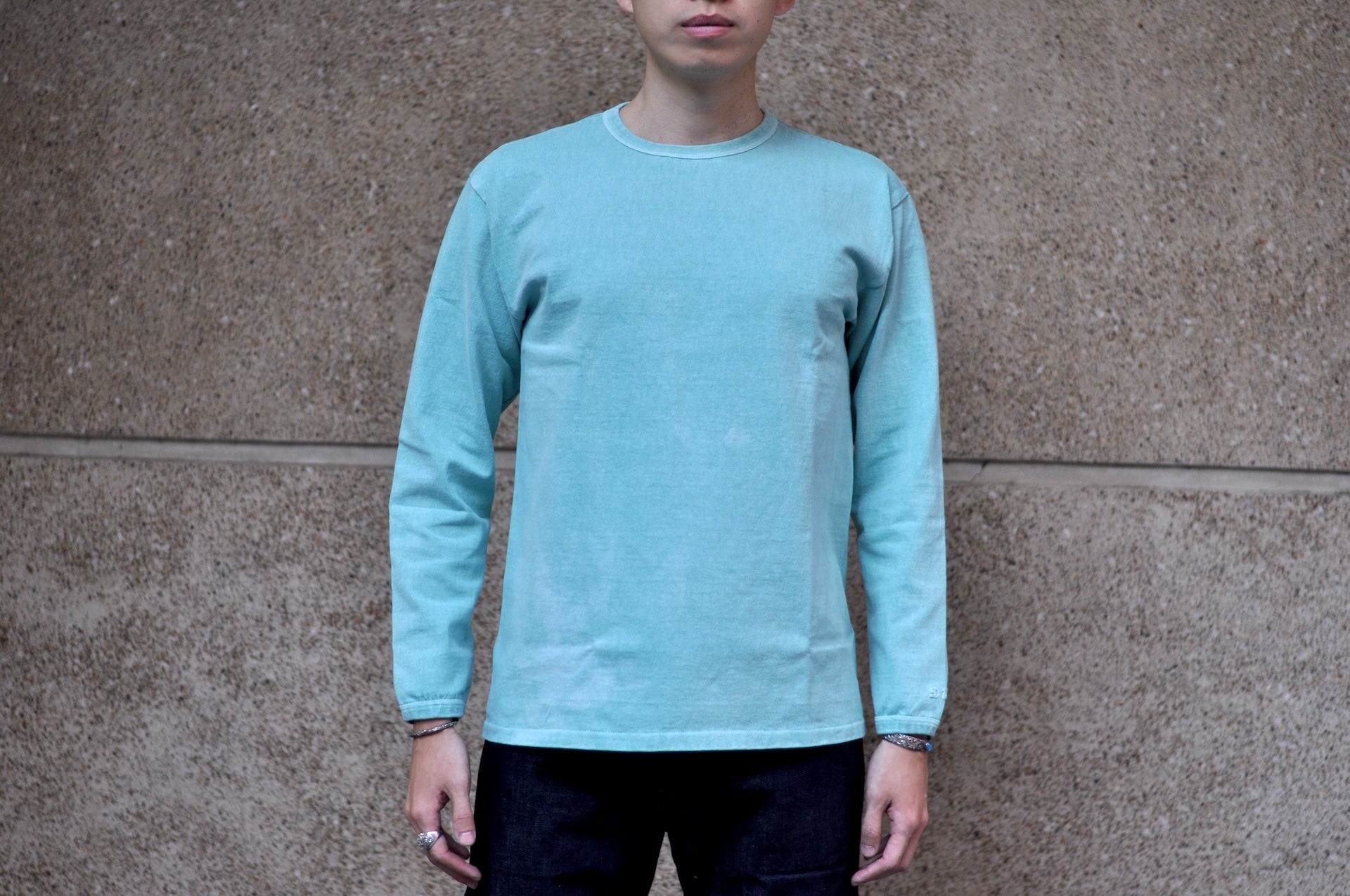 Dubble Works 9oz "Ultra-Heavy Pigment Dyed" Loopwheeled L/S Tee (Turquoise)