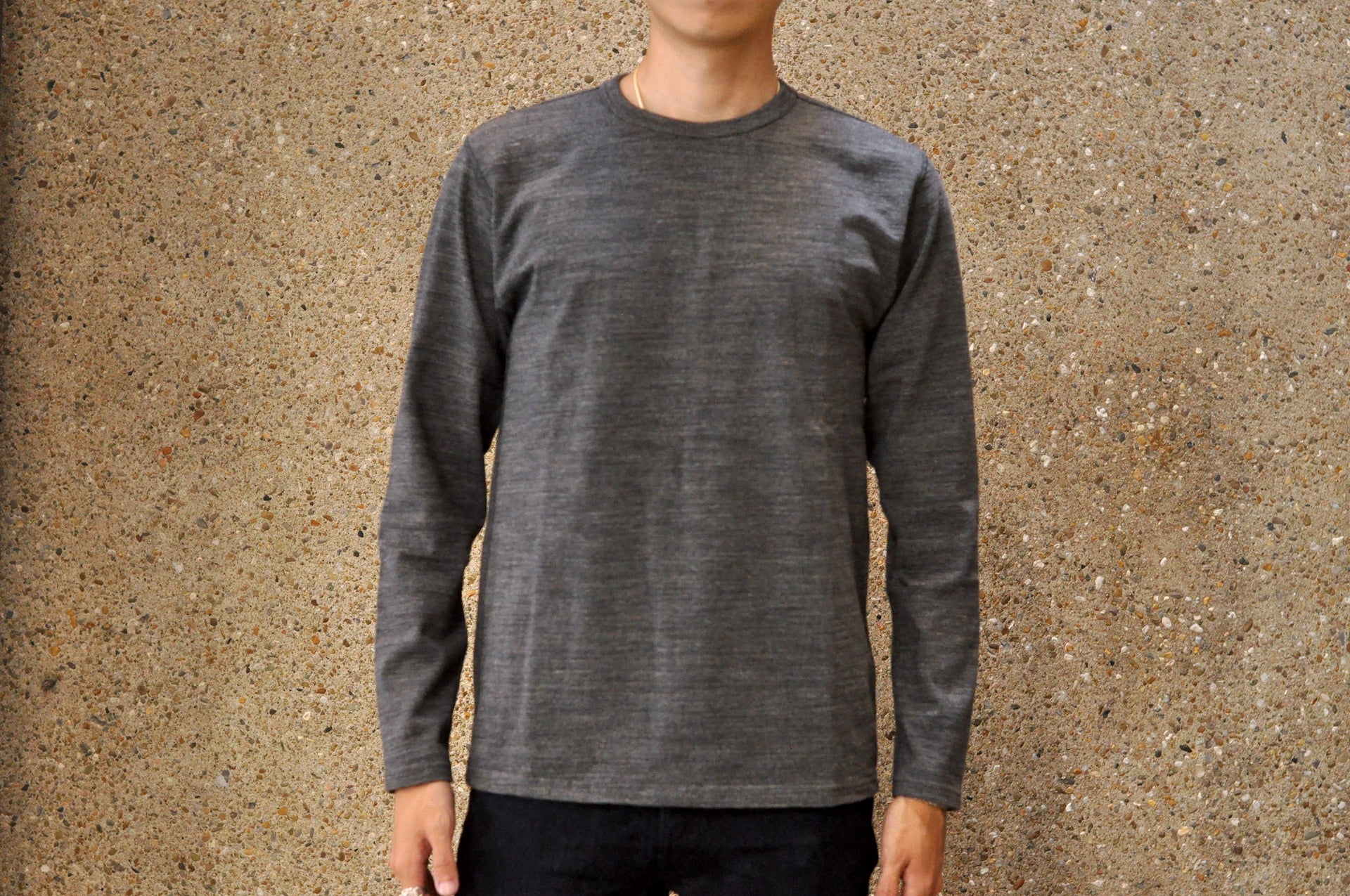 Studio D'Artisan X CORLECTION 7.5oz 'Suvin Gold' Ultimate Loopwheeled L/S Tee (Heather Ink)