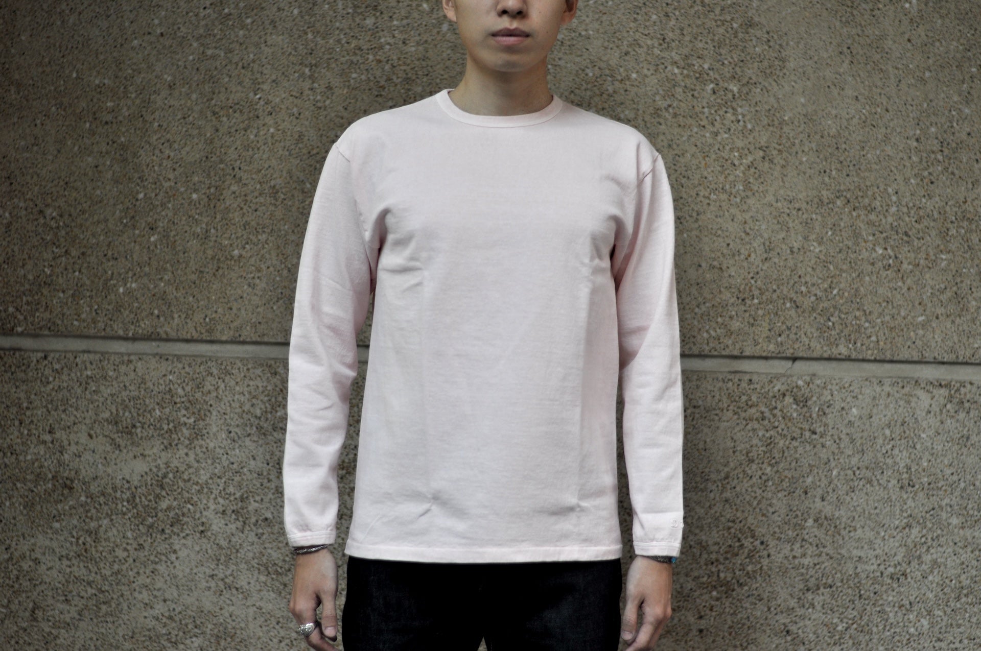 Dubble Works 9oz "Ultra-Heavy Pigment Dyed" Loopwheeled L/S Tee (Salmon Pink)