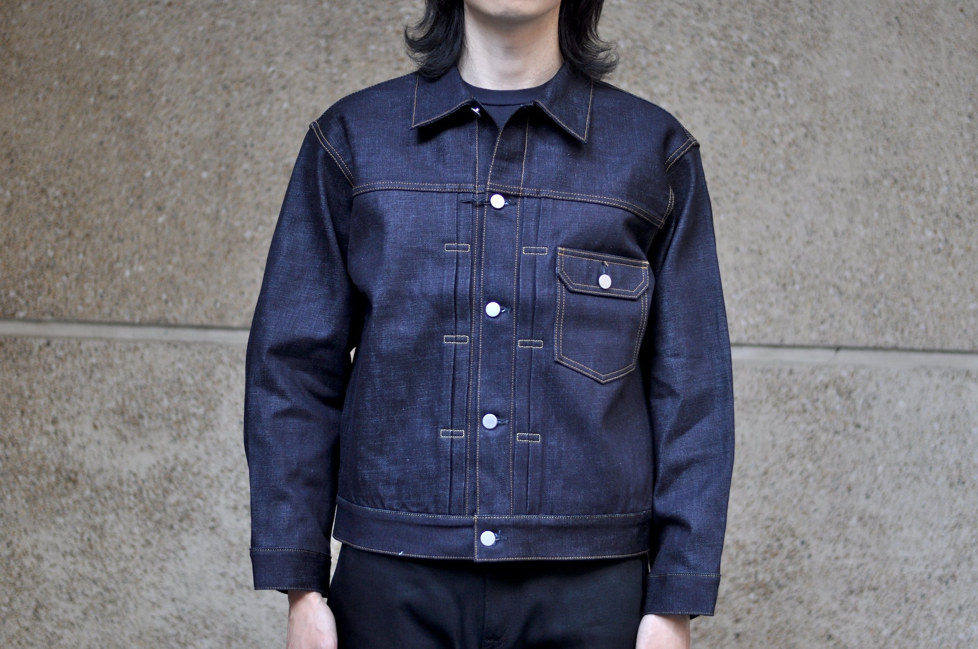 MOMOTARO JEANS 14.7oz "Tokuno Blue" Modified Type 1 Denim Jacket (Indigo)