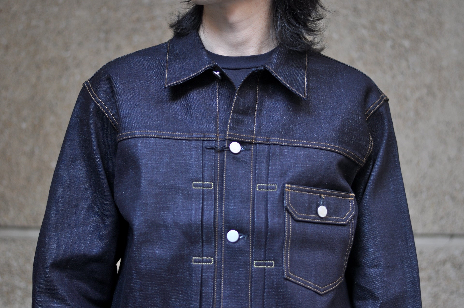MOMOTARO JEANS 14.7oz "Tokuno Blue" Modified Type 1 Denim Jacket (Indigo)