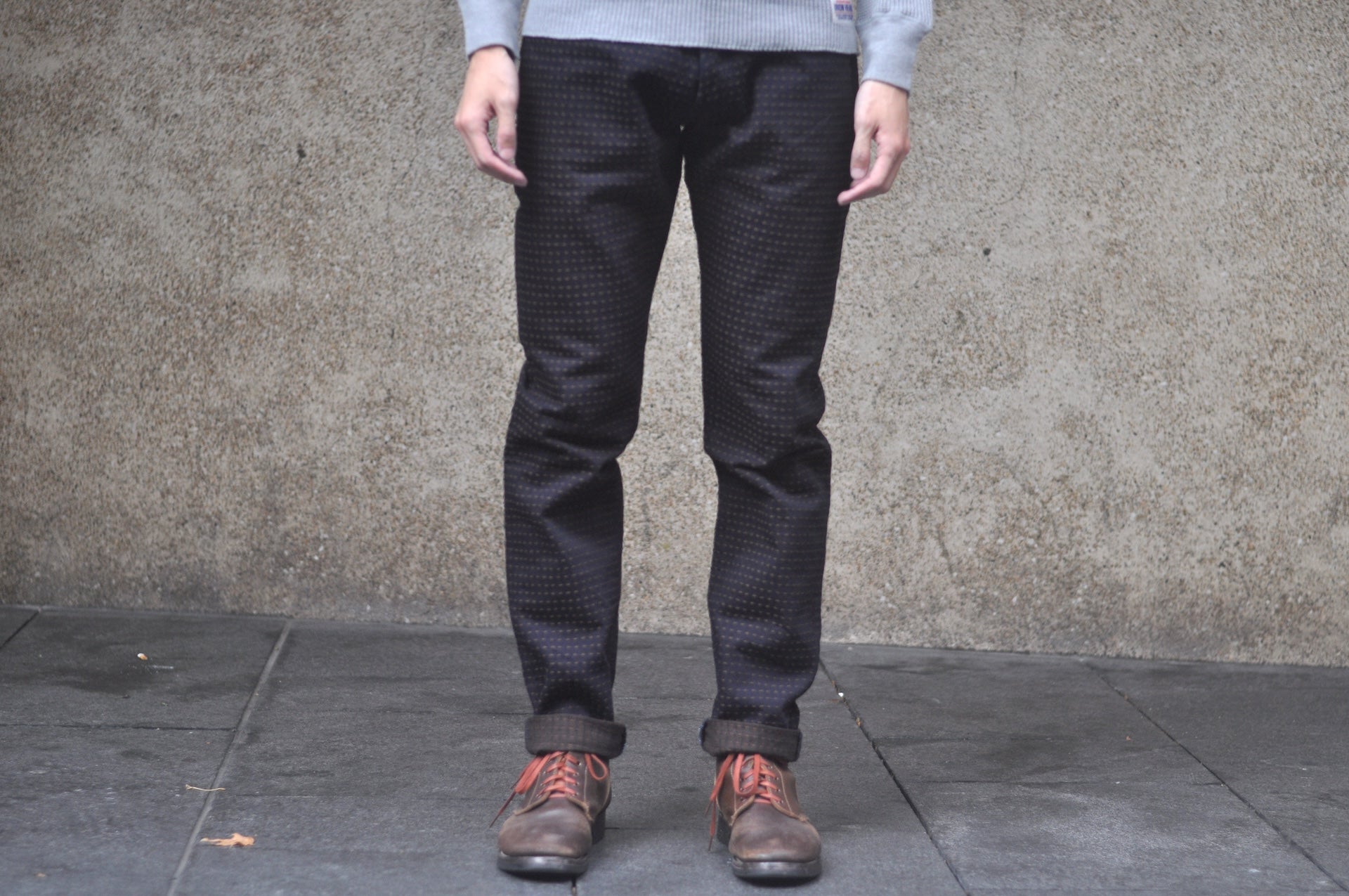 Studio D'Artisan 15oz “Denim Sashiko” Trousers (Indigo X Kakishibu)