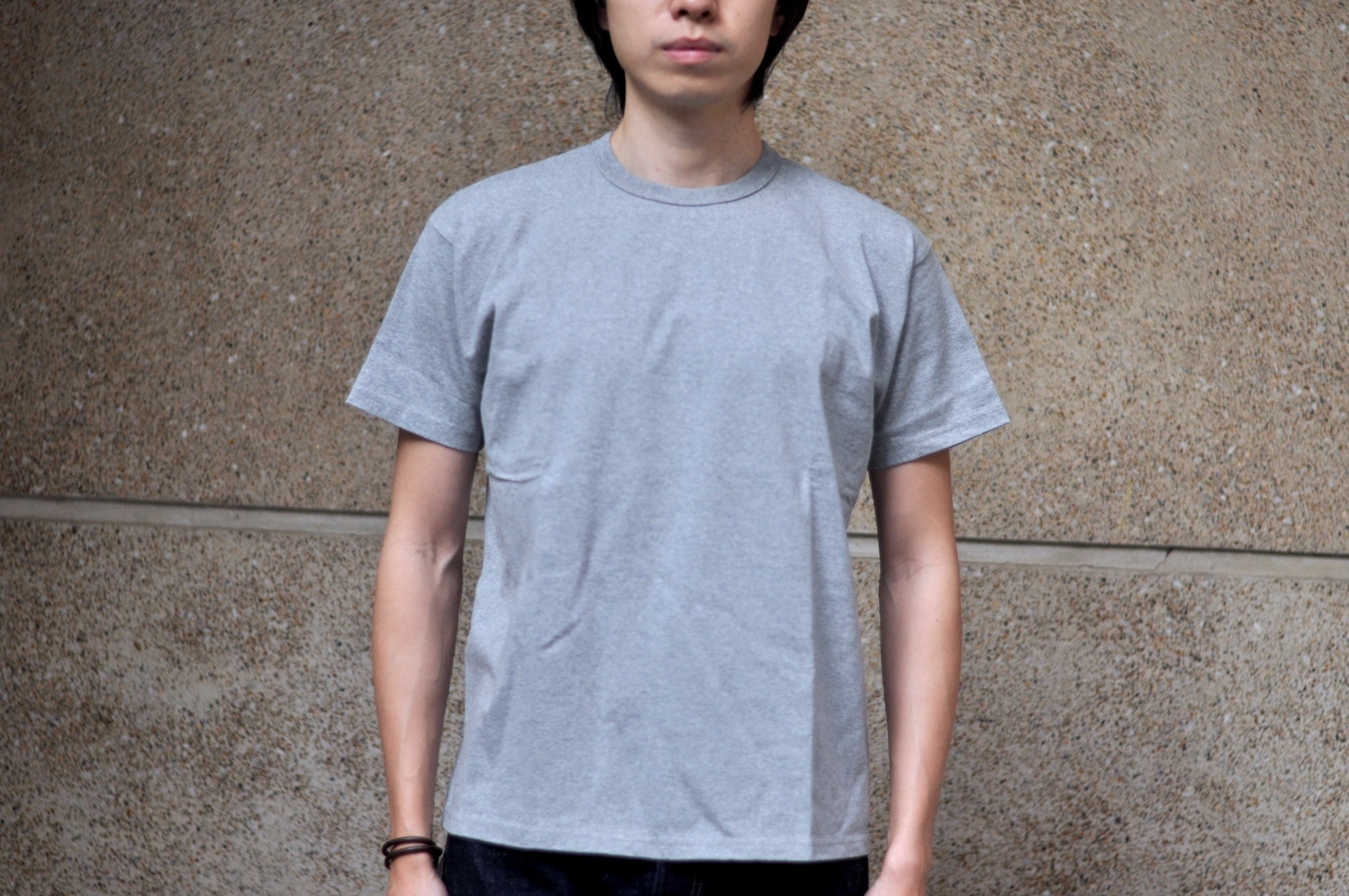 Samurai 8.5oz Loopwheeled "Overseas-Edition" Plain Tee (Heather Grey)