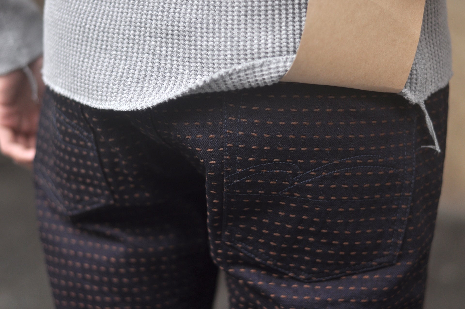 Studio D'Artisan 15oz “Denim Sashiko” Trousers (Indigo X Kakishibu)