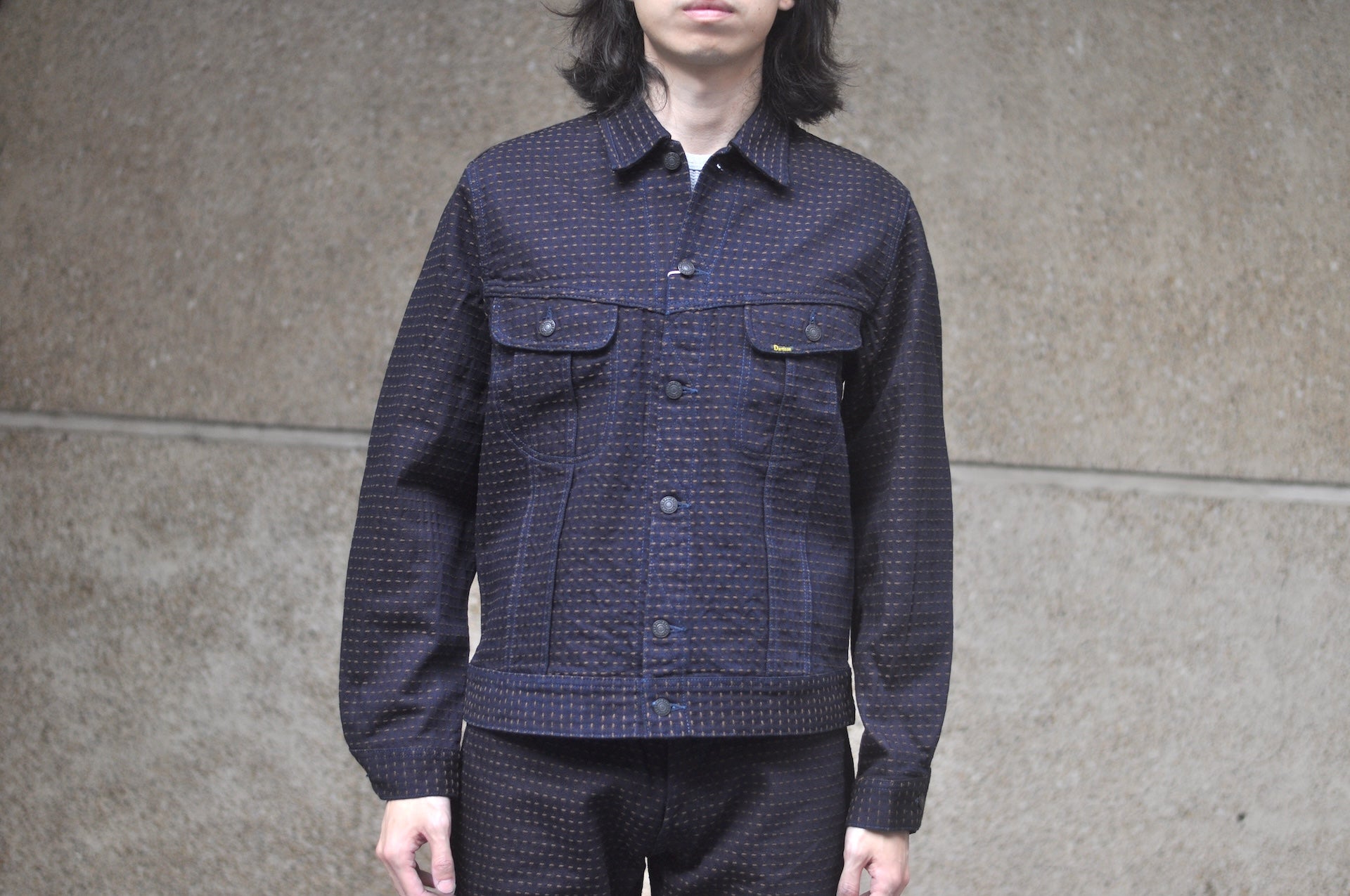 Studio D'Artisan 15oz “Denim Sashiko” Ranch Jacket (Indigo X Kakishibu)