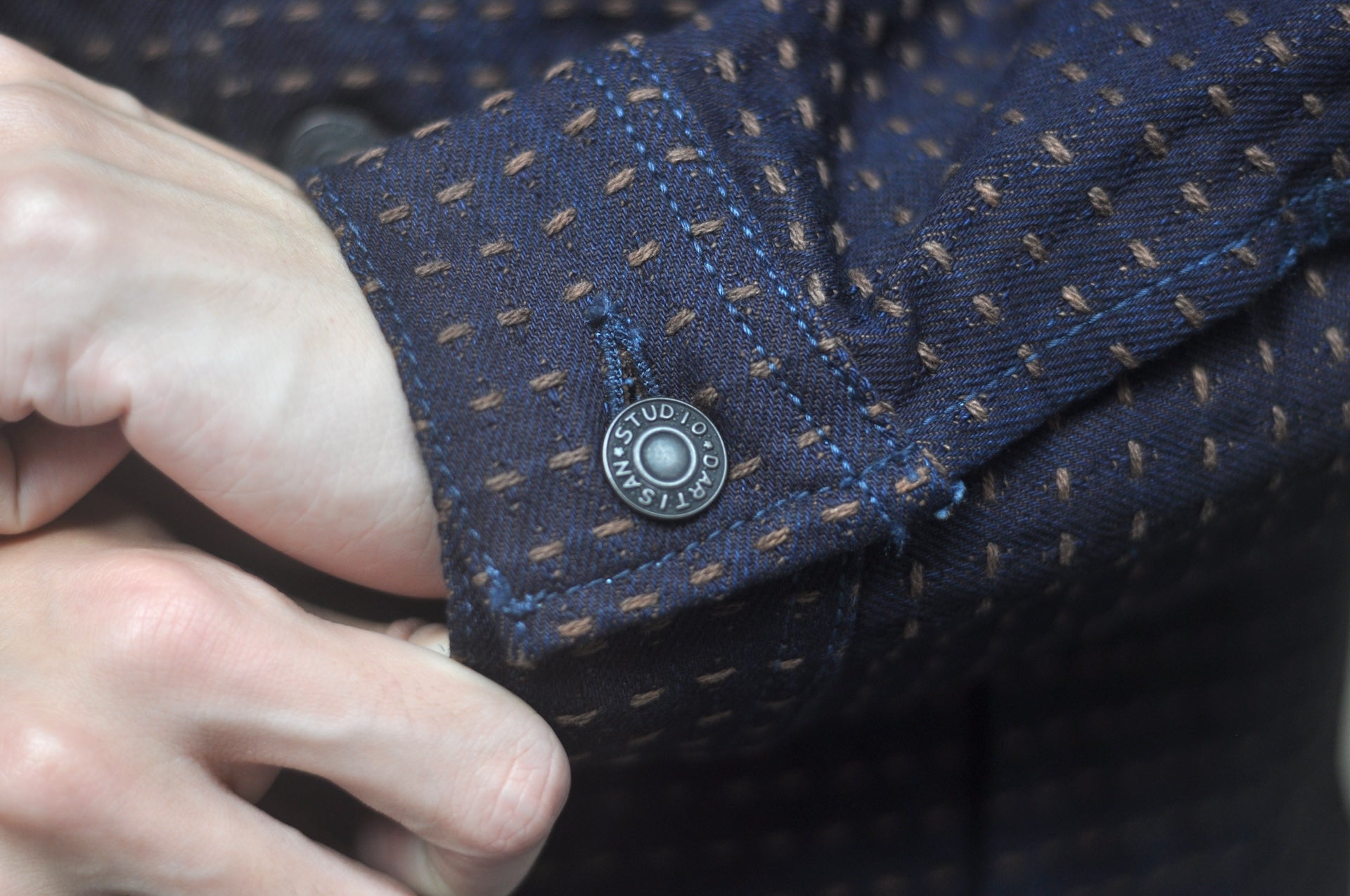 Studio D'Artisan 15oz “Denim Sashiko” Ranch Jacket (Indigo X Kakishibu)