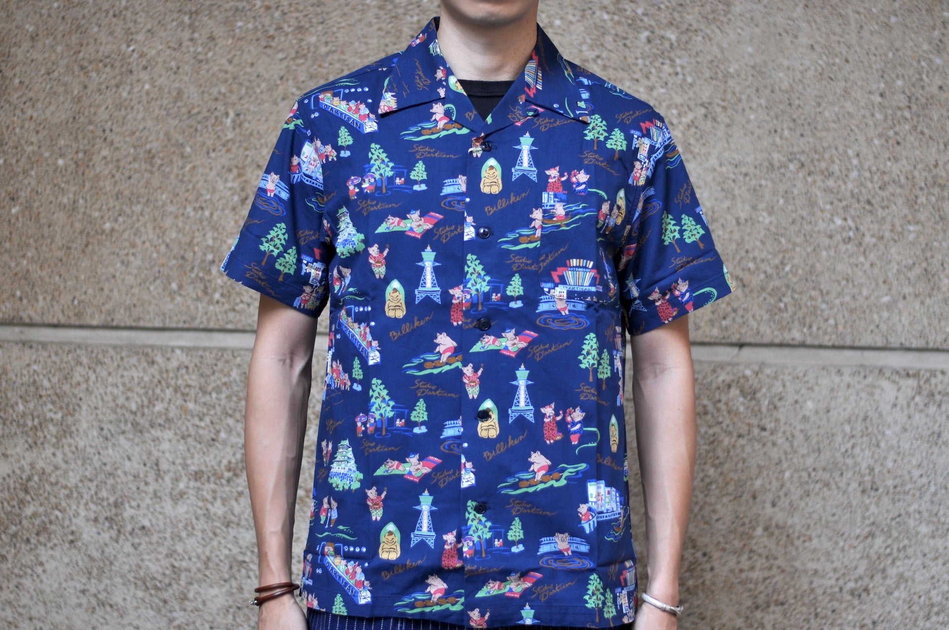 Studio D'Artisan "Billi-Ken" Aloha S/S Shirt (Navy)