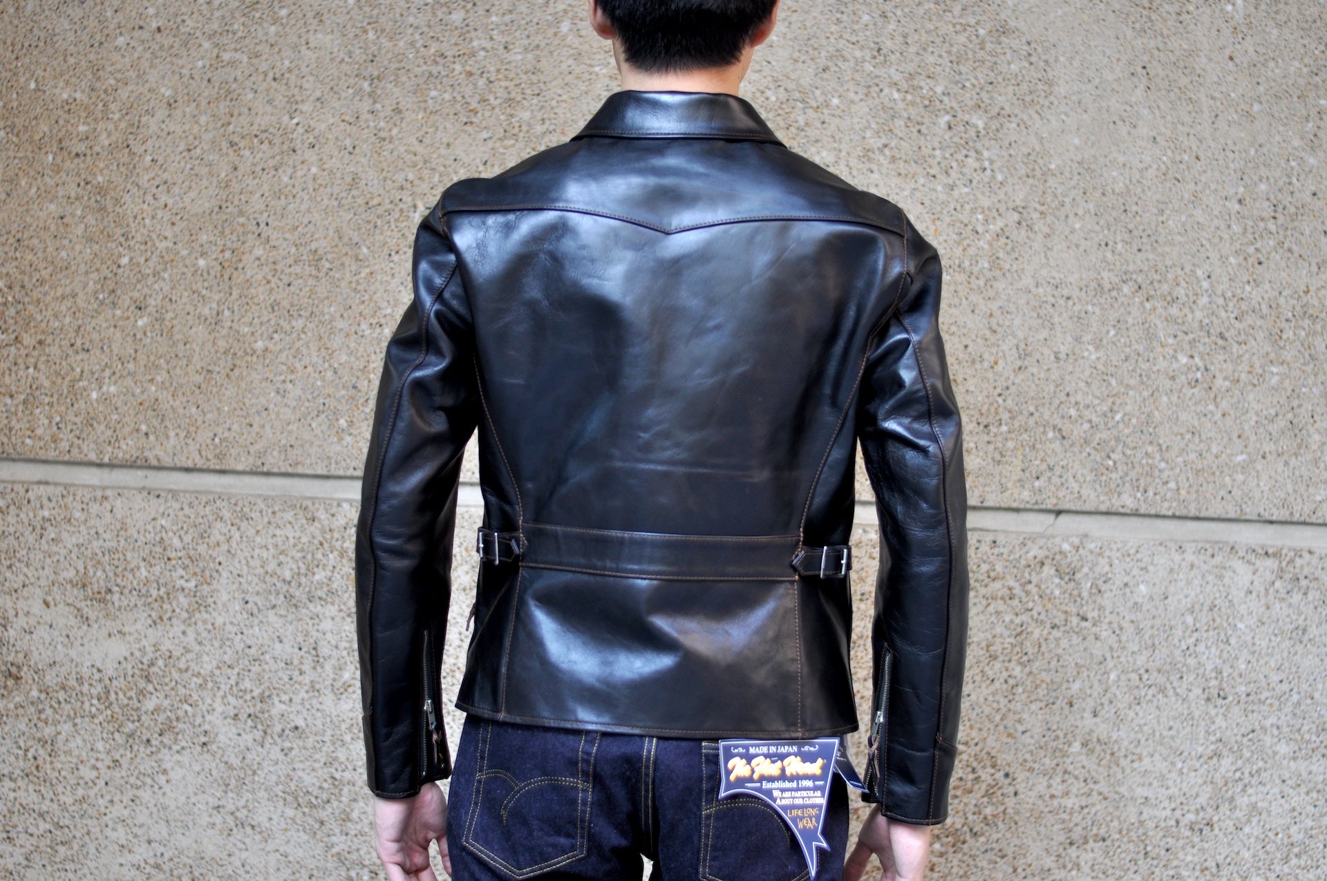 The Flat Head 'Ultimate' Horsehide 40s Single Riders Jacket (Black Tea-cored)