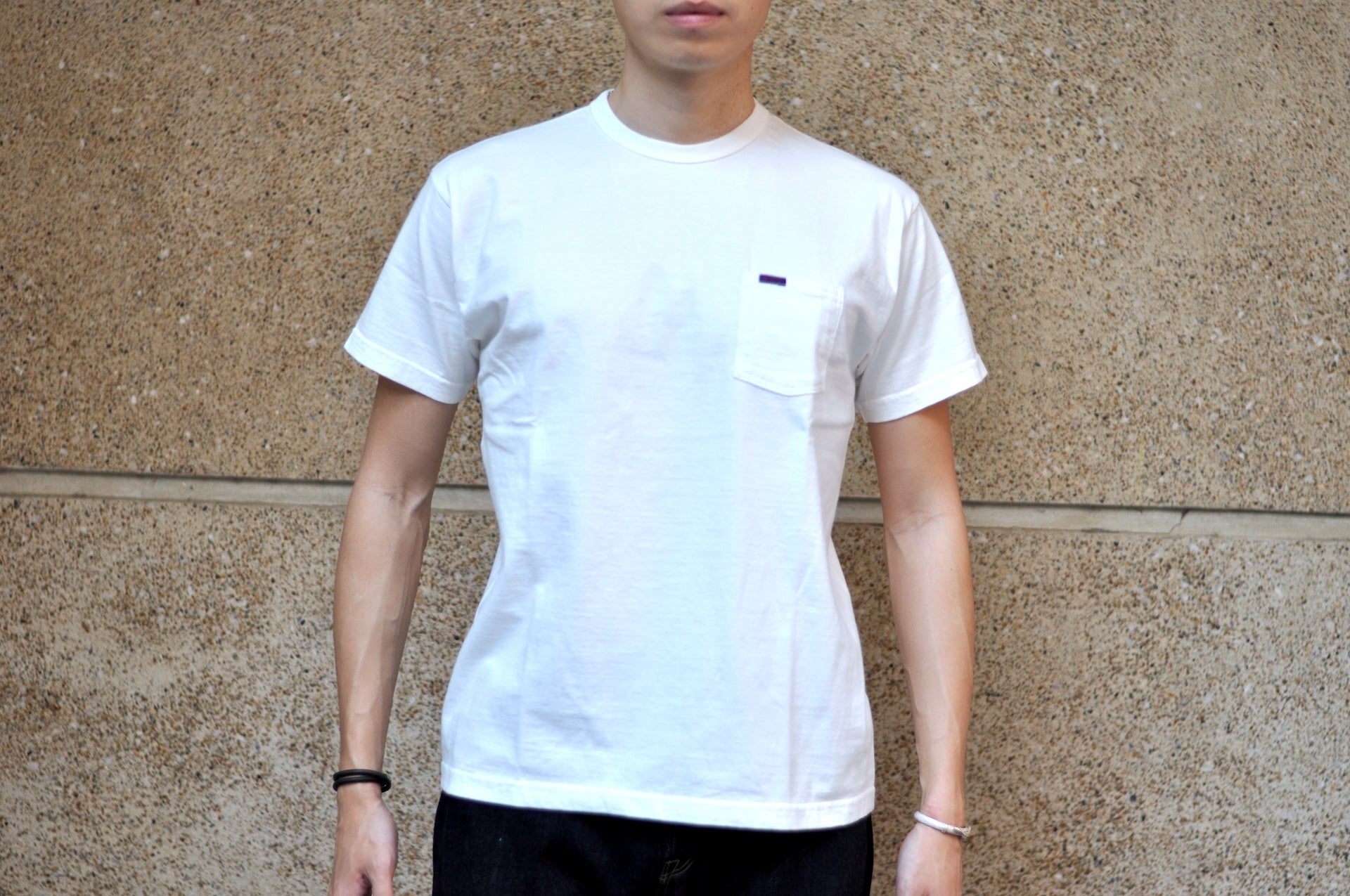 Samurai 8.5oz Loopwheeled "Overseas-Edition" Pocket Tee (White)