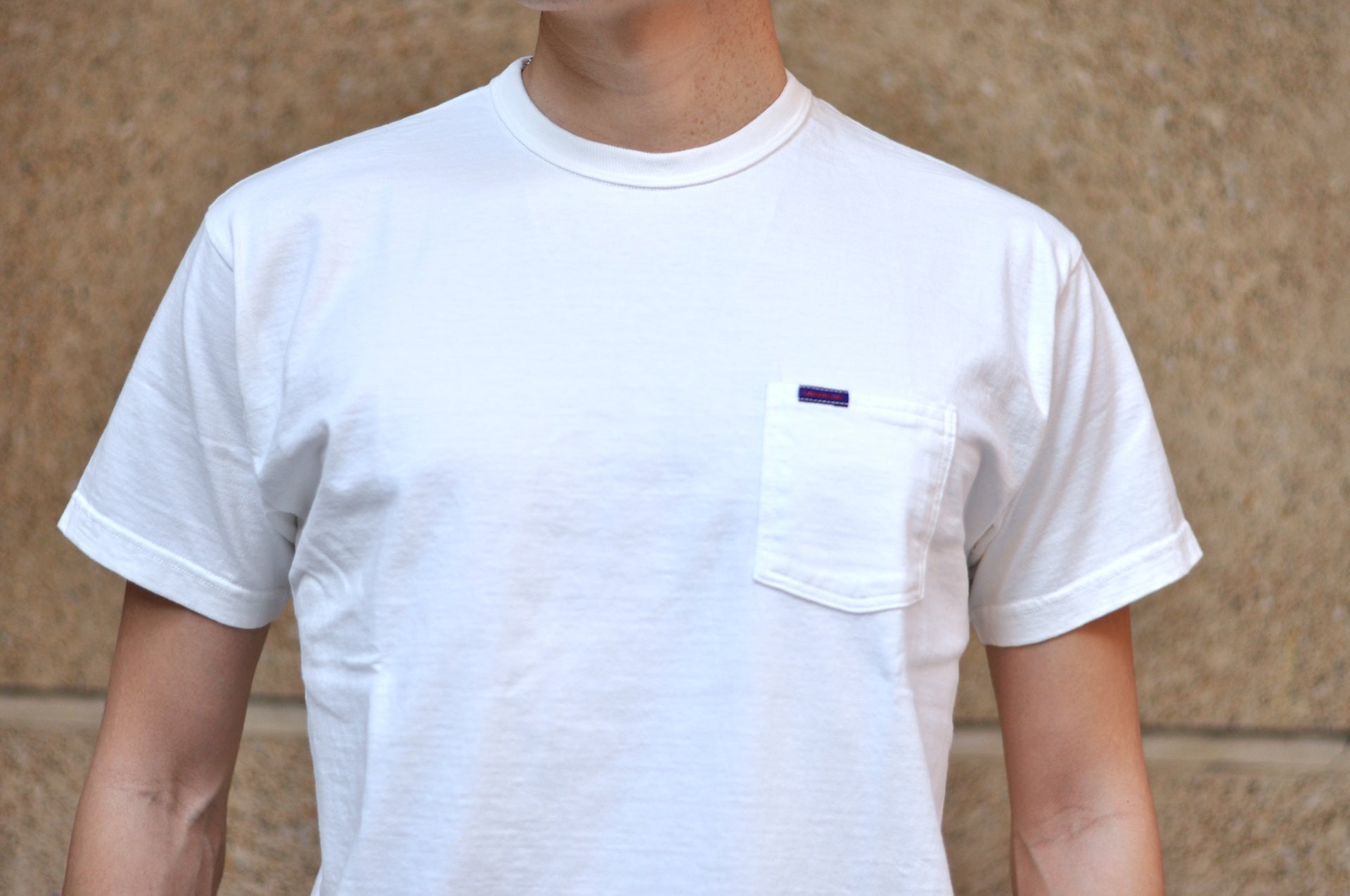 Samurai 8.5oz Loopwheeled "Overseas-Edition" Pocket Tee (White)