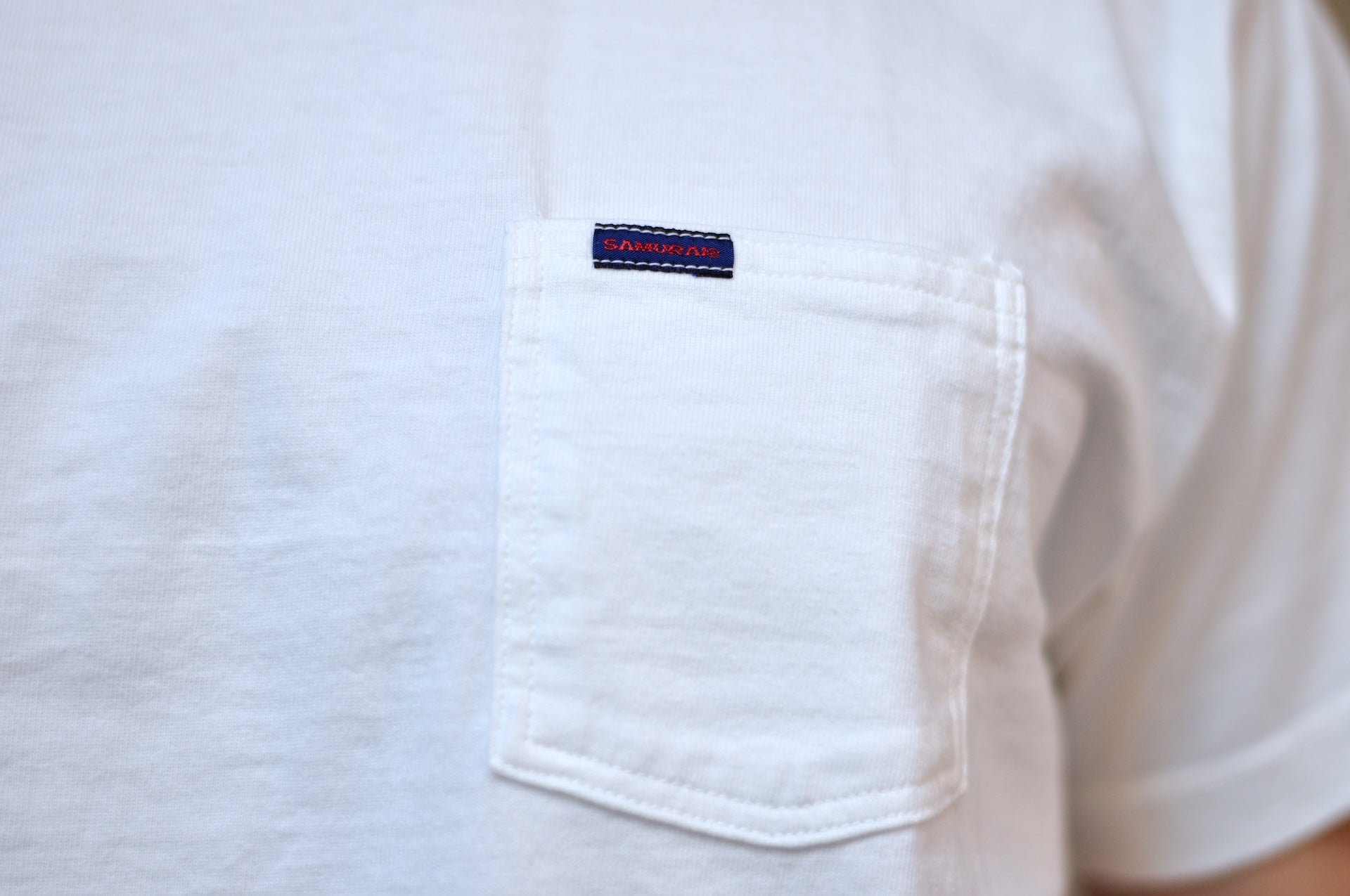 Samurai 8.5oz Loopwheeled "Overseas-Edition" Pocket Tee (White)