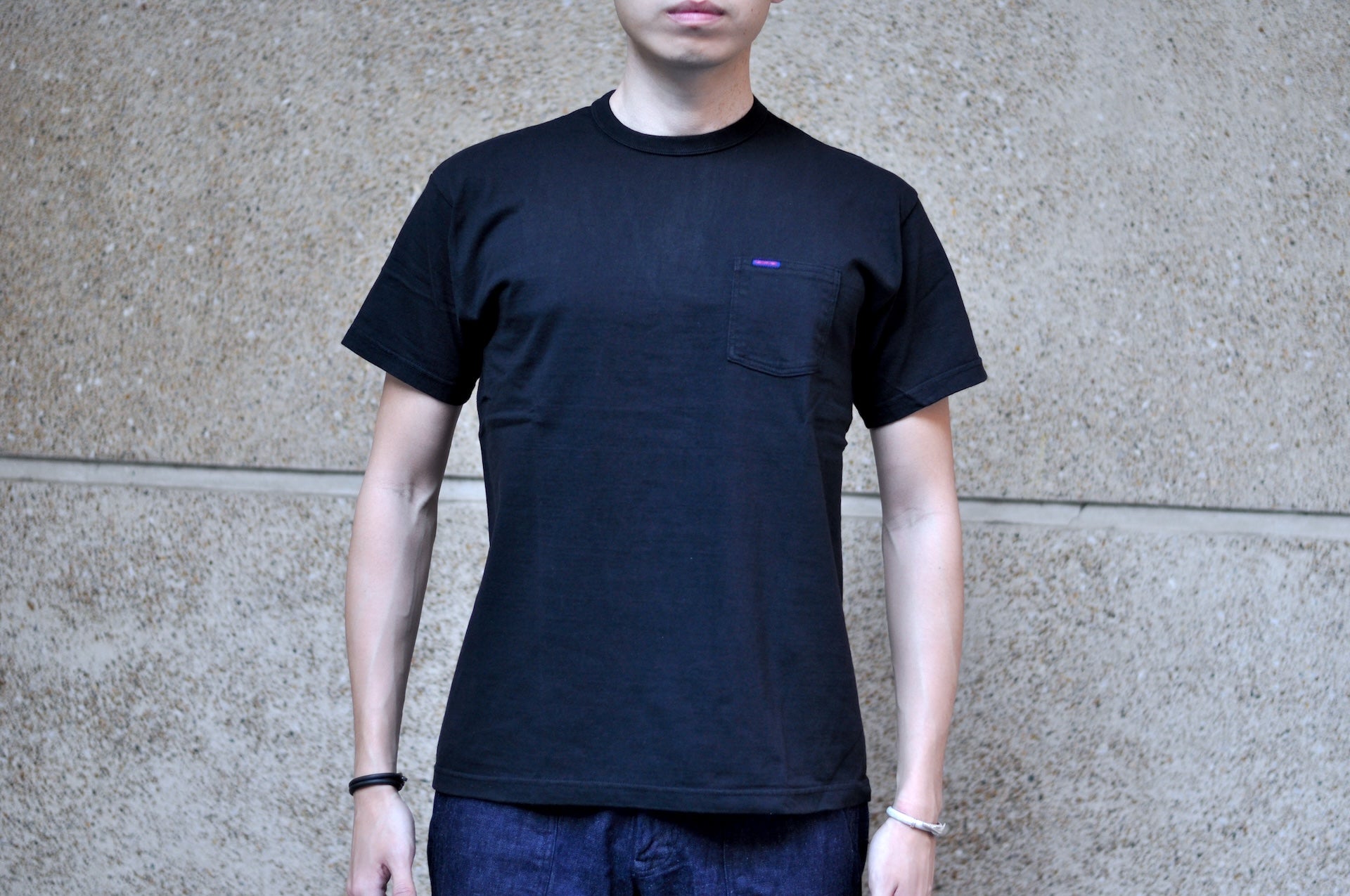 Samurai 8.5oz Loopwheeled "Overseas-Edition" Pocket Tee (Black)