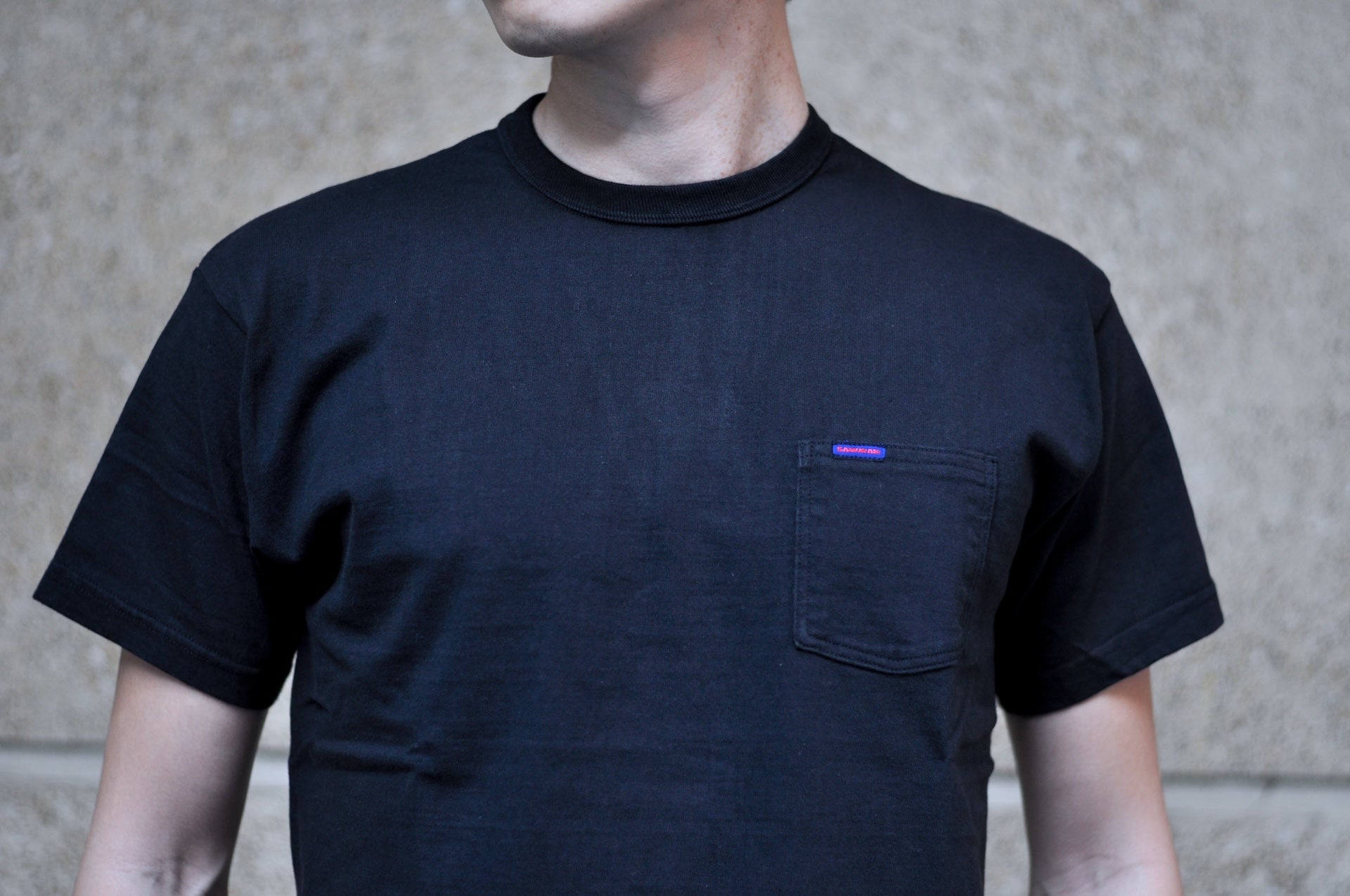 Samurai 8.5oz Loopwheeled "Overseas-Edition" Pocket Tee (Black)