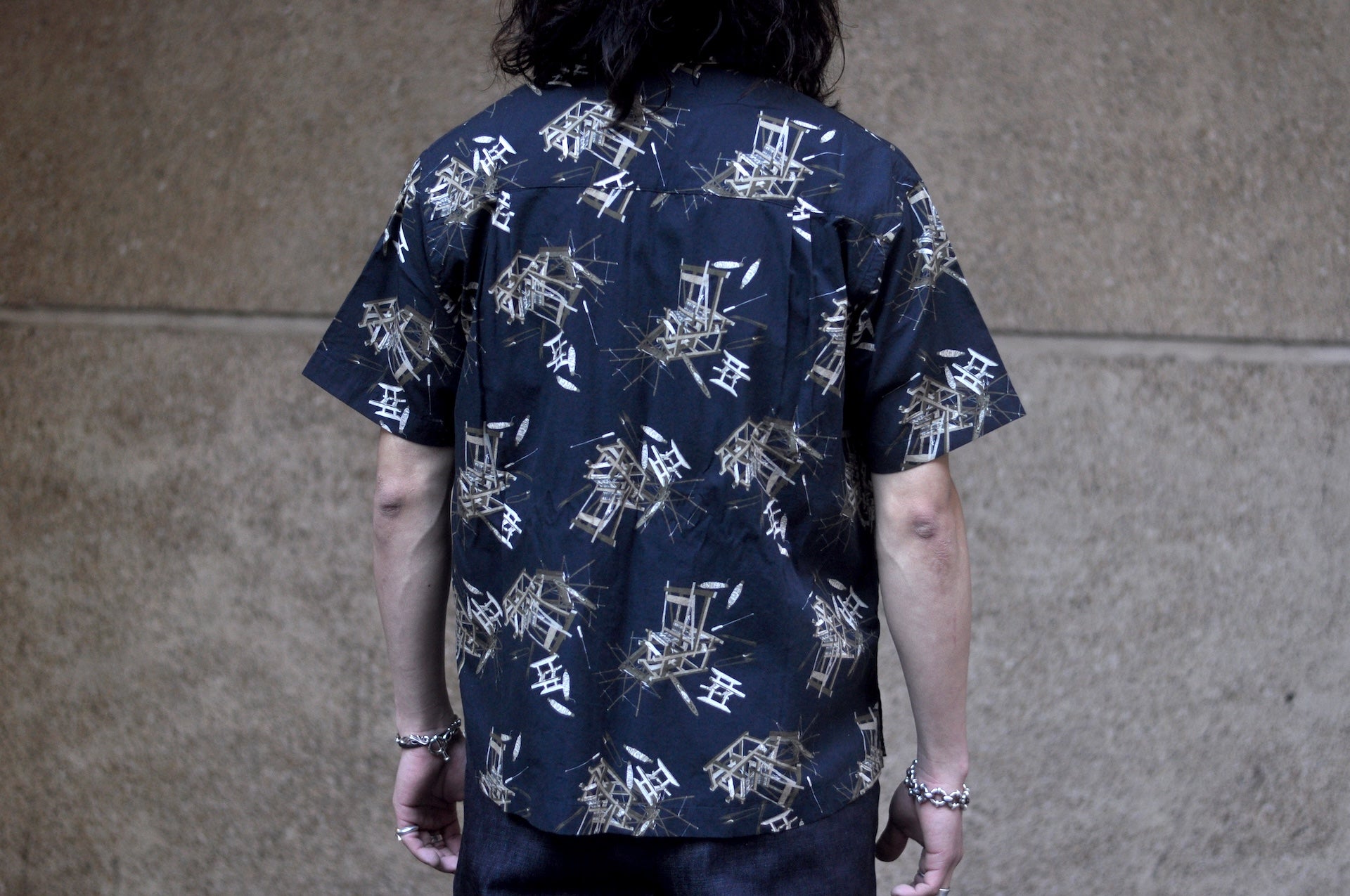MOMOTARO JEANS “Beauty of Shuttle Loom” S/S Aloha Shirt (Black)