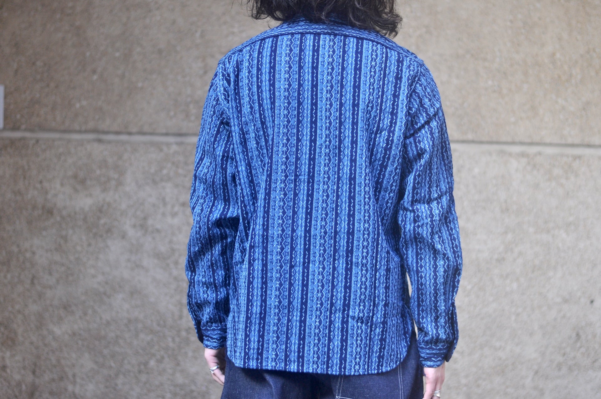 Samurai Heavyweight Natural Indigo Dyed “Rainy Sashiko” Workshirt (Overseas Edition)