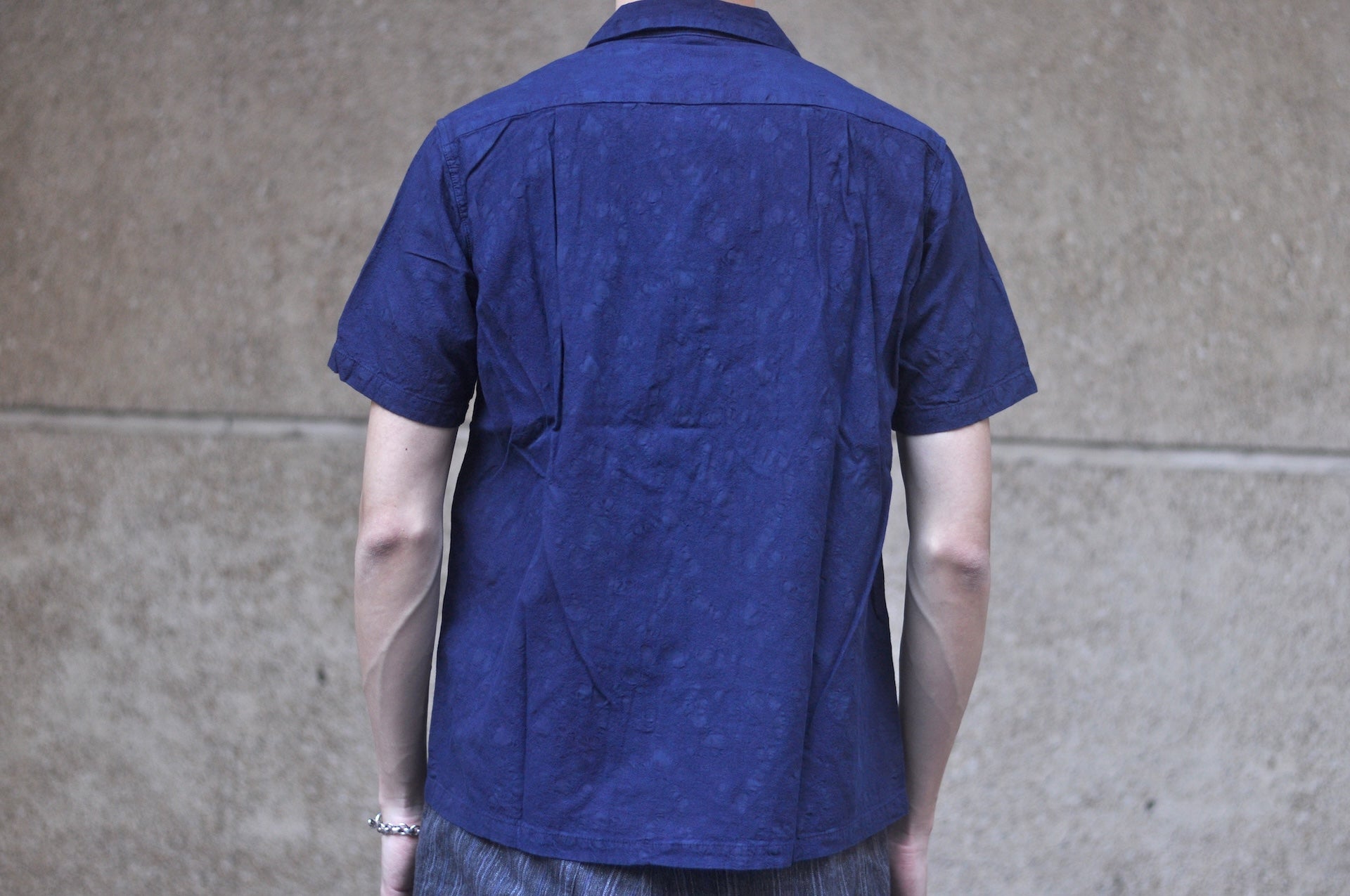 Pure Blue Japan Indigo "Paisley" S/S Open Collar Shirt