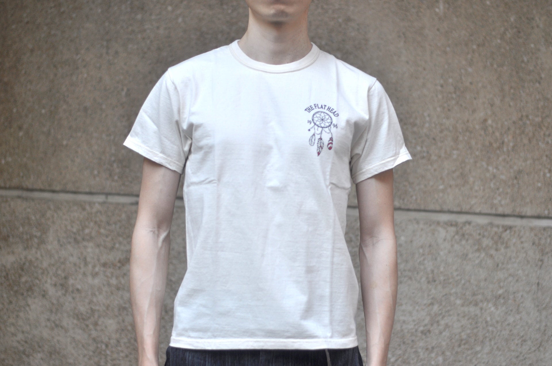 The Flat Head 9oz "Native American" Loopwheeled Tee (Natural Ivory)