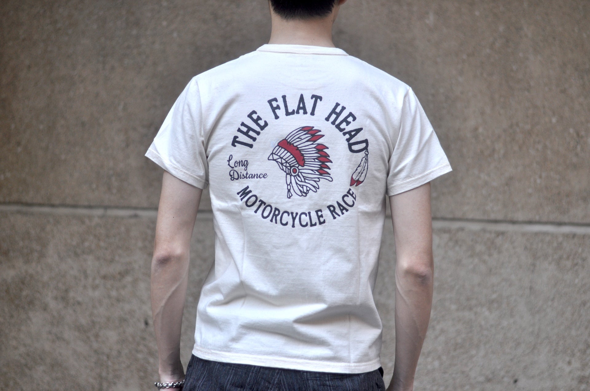 The Flat Head 9oz "Native American" Loopwheeled Tee (Natural Ivory)