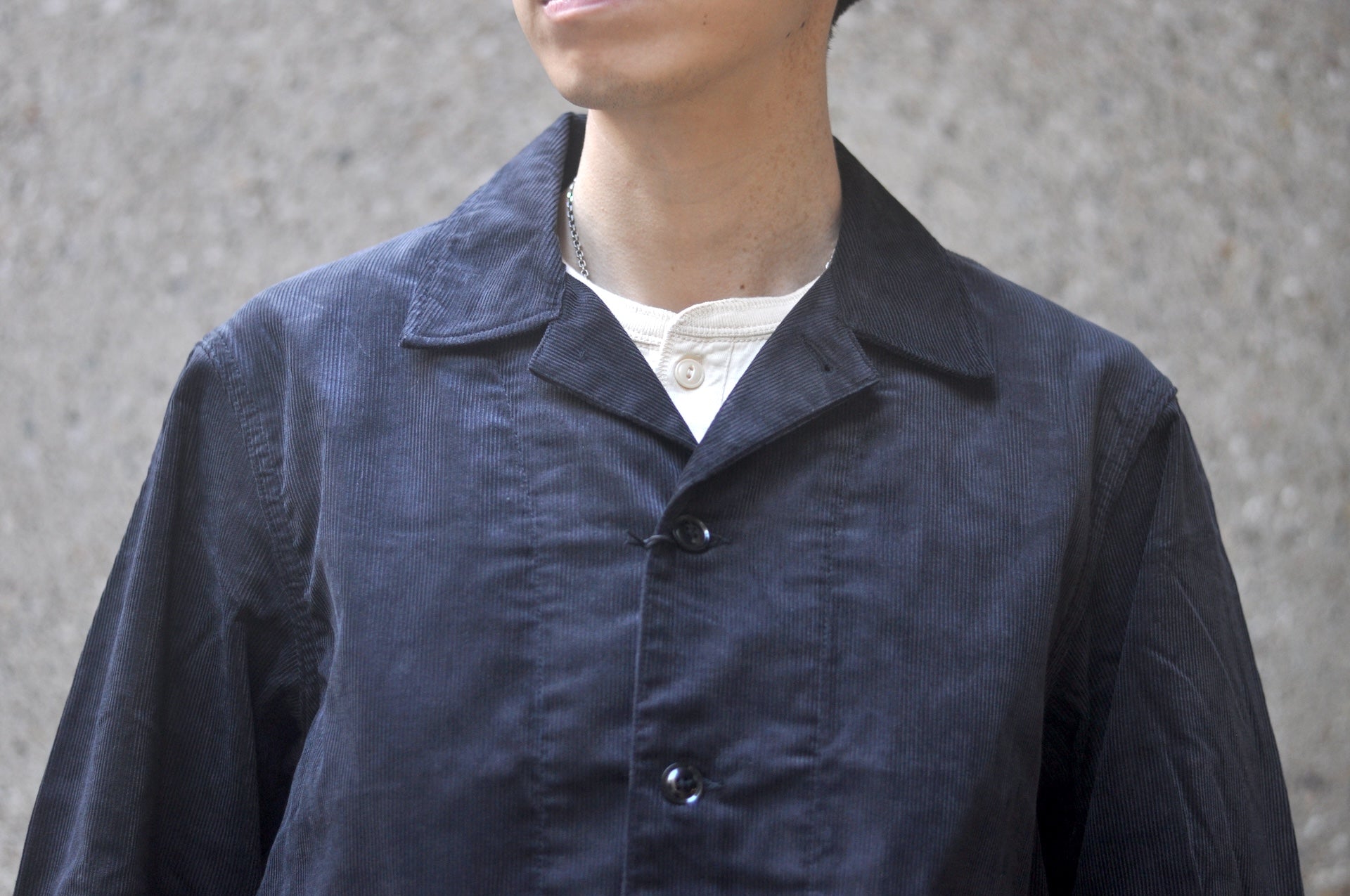 MOMOTARO JEANS 13-Wales Corduroy Work Jacket (Black)