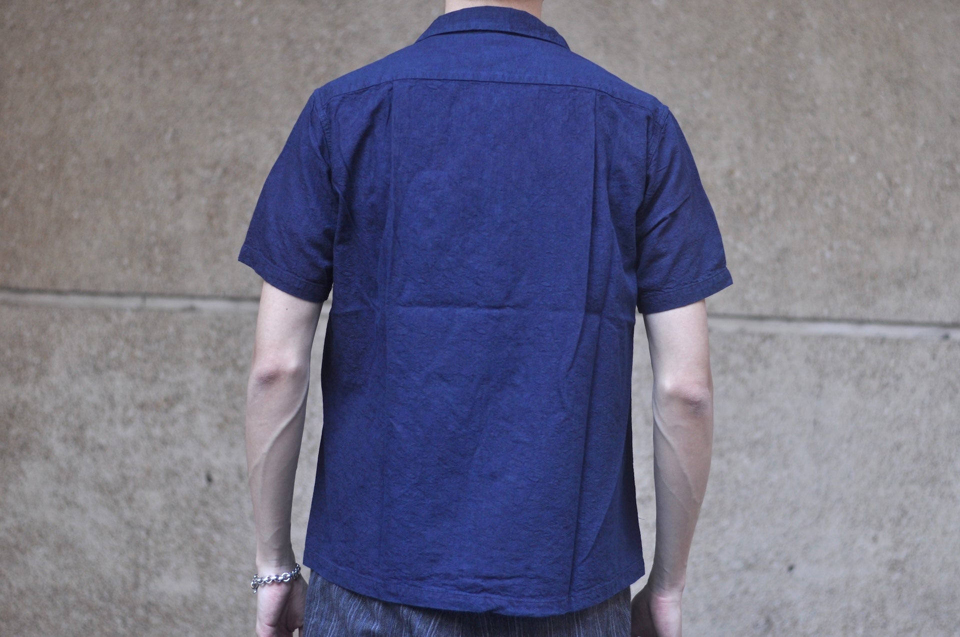 Pure Blue Japan Indigo "Flower" S/S Open Collar Shirt