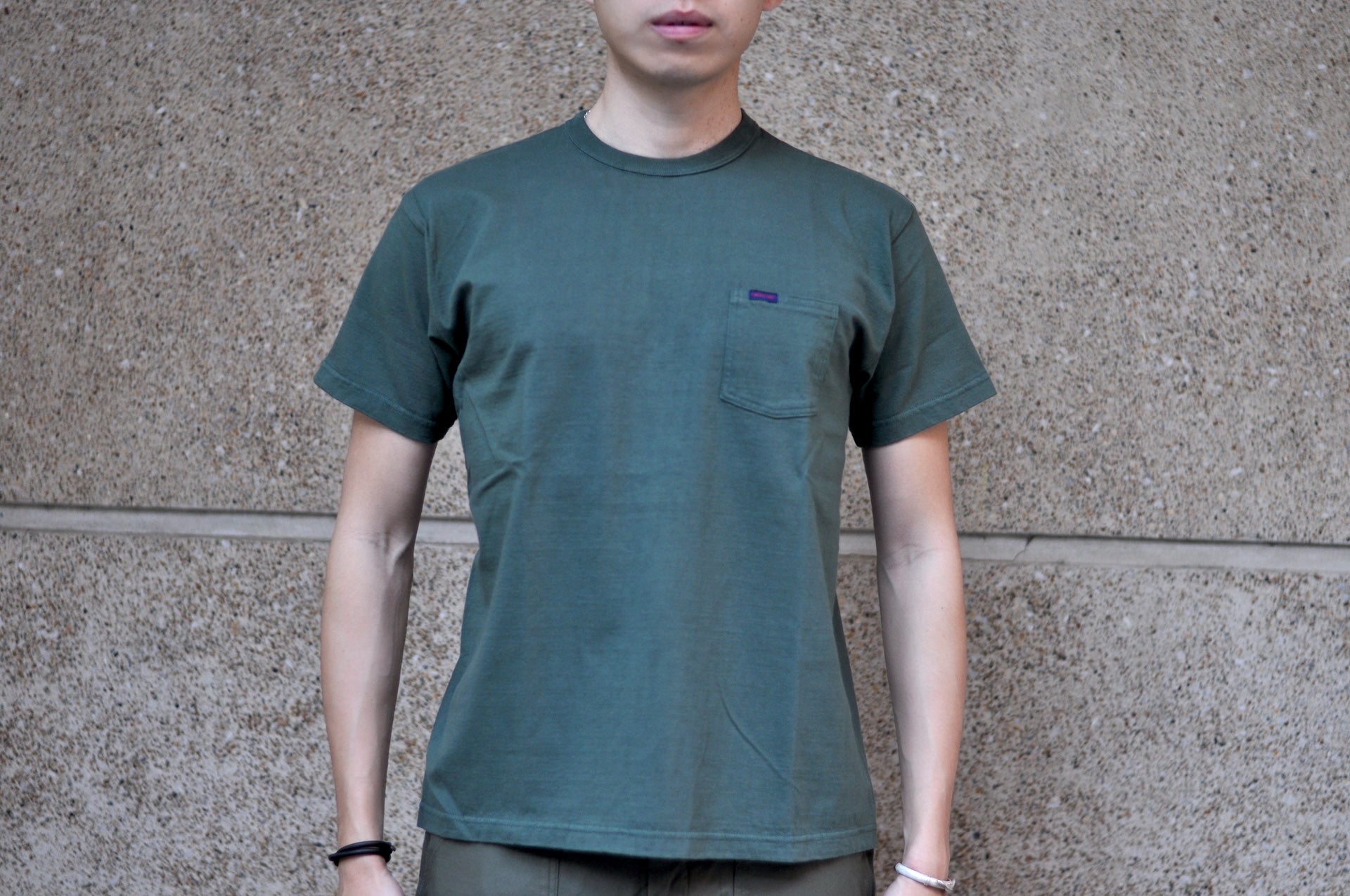 Samurai 8.5oz Loopwheeled "Overseas-Edition" Pocket Tee (Moss Green)