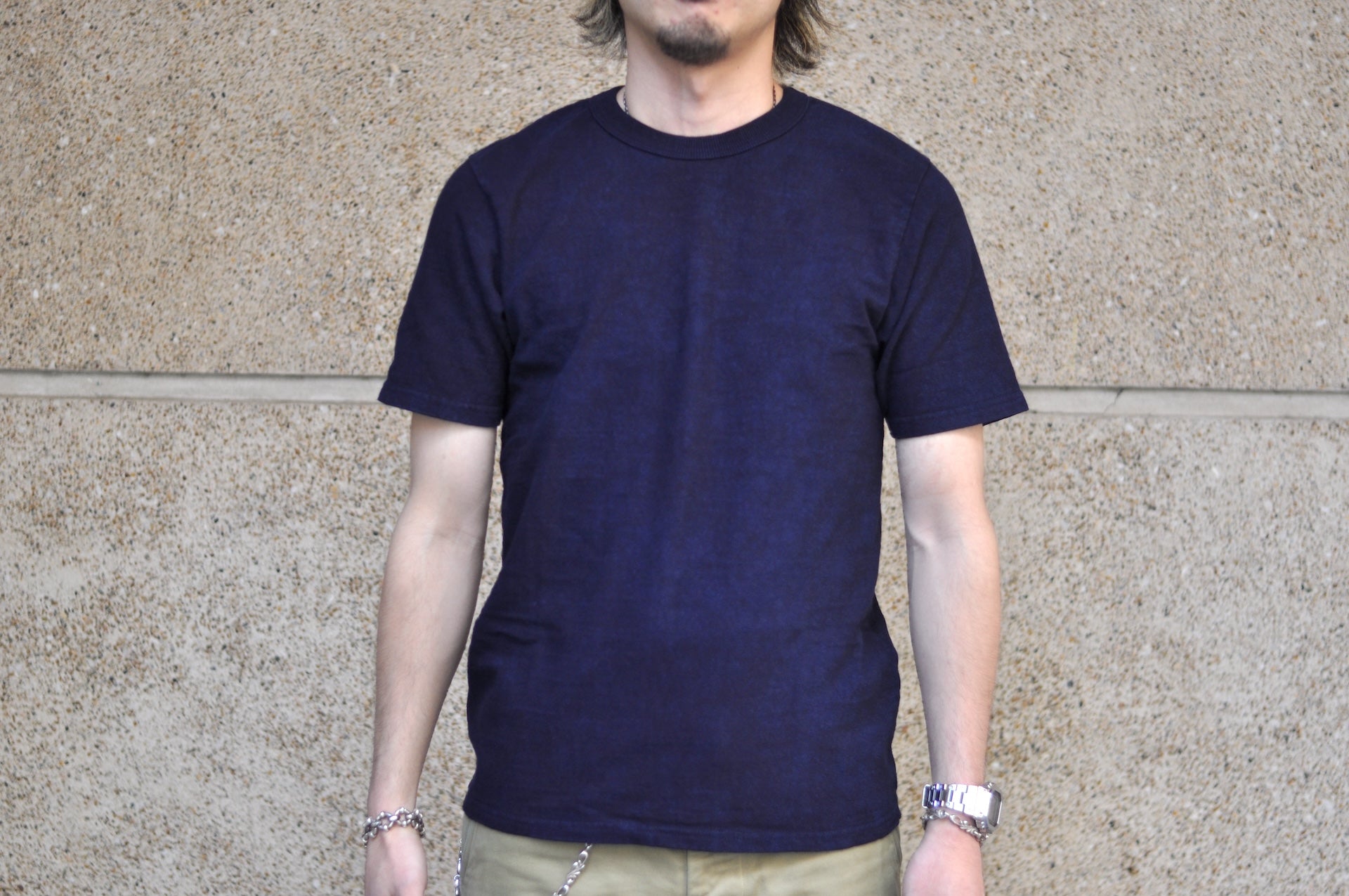 UES 9.5oz "NO.8 Slub Nep" Heavyweight Plain Tee (Grand Indigo)