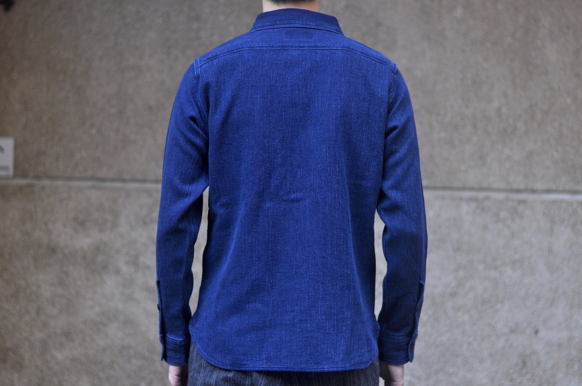 Iron Heart 5.5oz Indigo Cotton Waffle Work Shirt