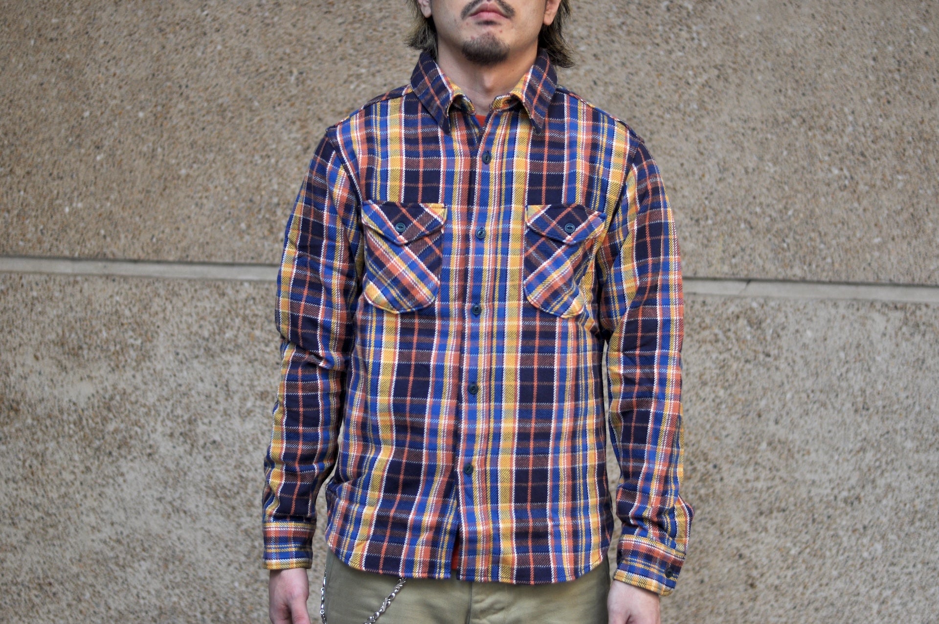 UES 14oz Heavyweight Selvage Flannel Workshirt (Maple Orange)