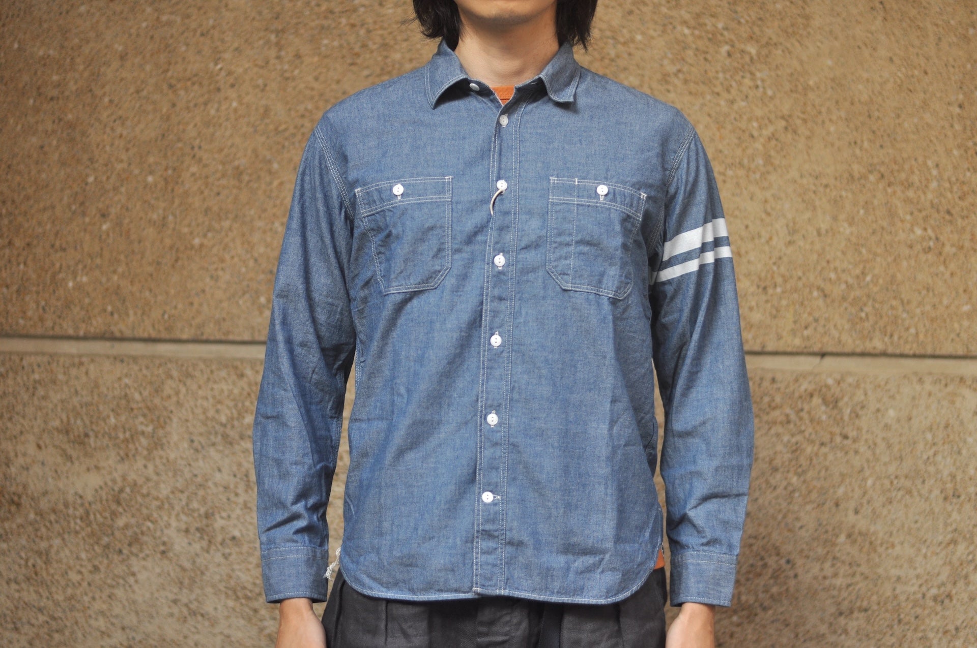 MOMOTARO JEANS 5oz Selvage Chambray “GTB” Workshirt (Indigo)