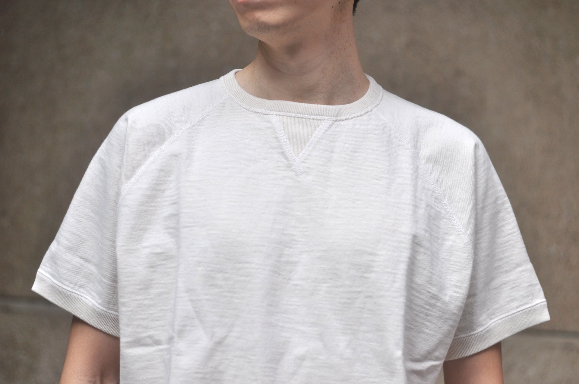 Omoto Denim 12oz “Neppy Textured” S/S Raglan Sweat Tee (Natural)
