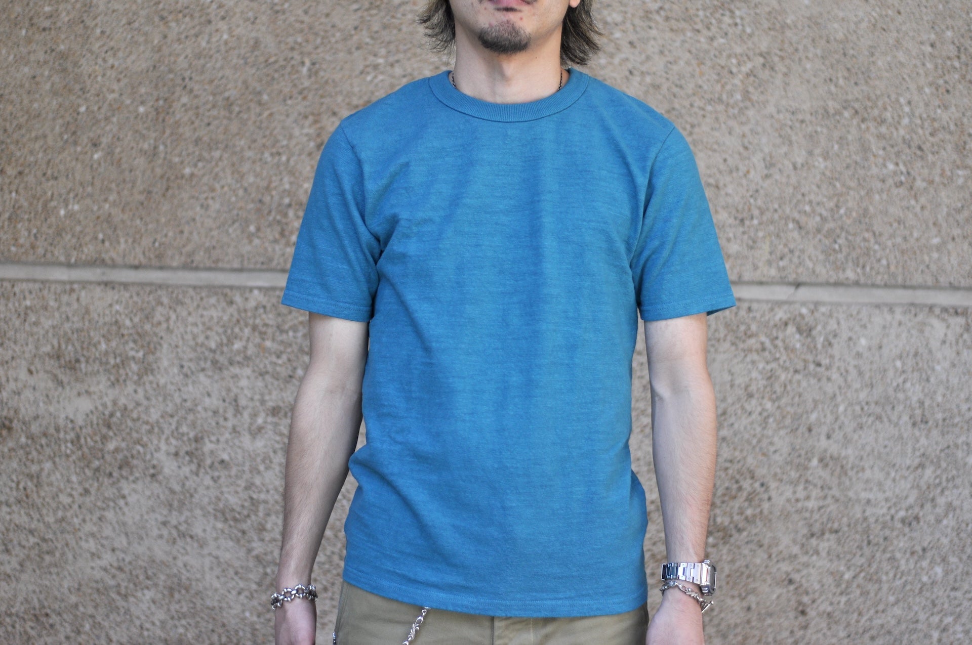 UES 9.5oz "NO.8 Slub Nep" Heavyweight Plain Tee (Turquoise Green)