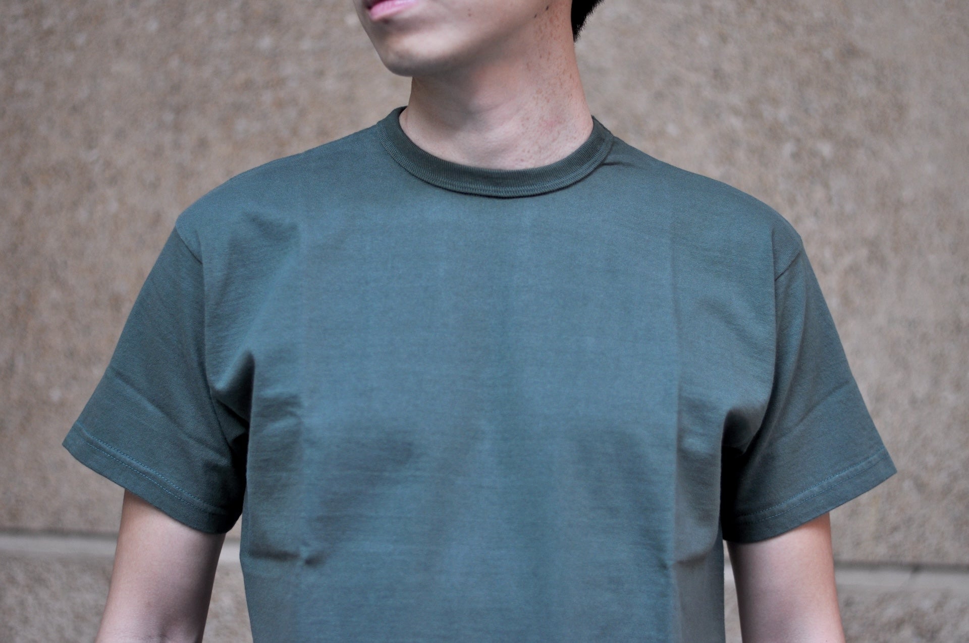 Samurai 8.5oz Loopwheeled  "Overseas-Edition" Plain Tee (Moss Green)