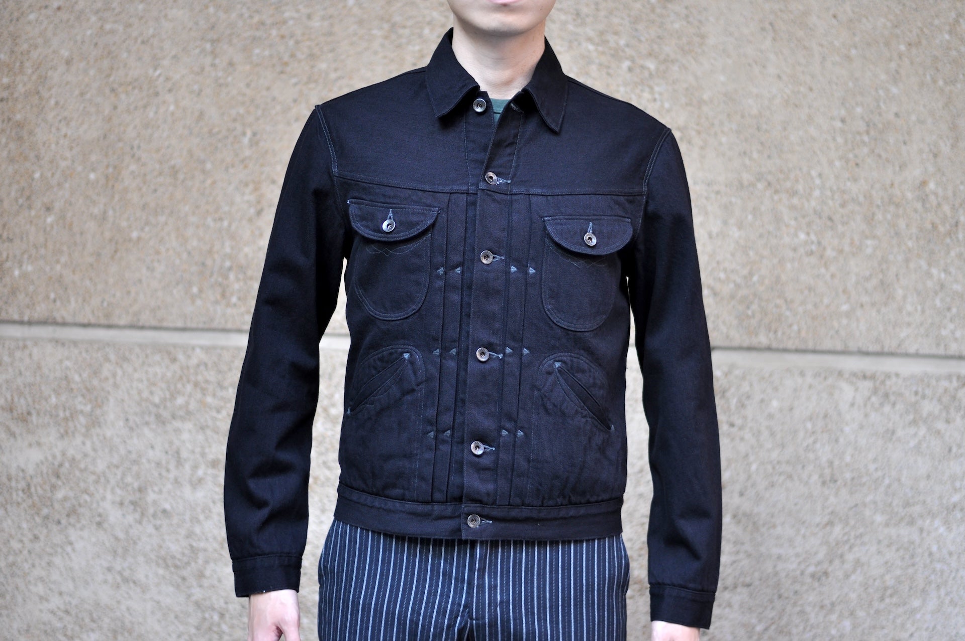 Stevenson Overall Co. "Stockman" Cowboy Jacket (Black Denim)