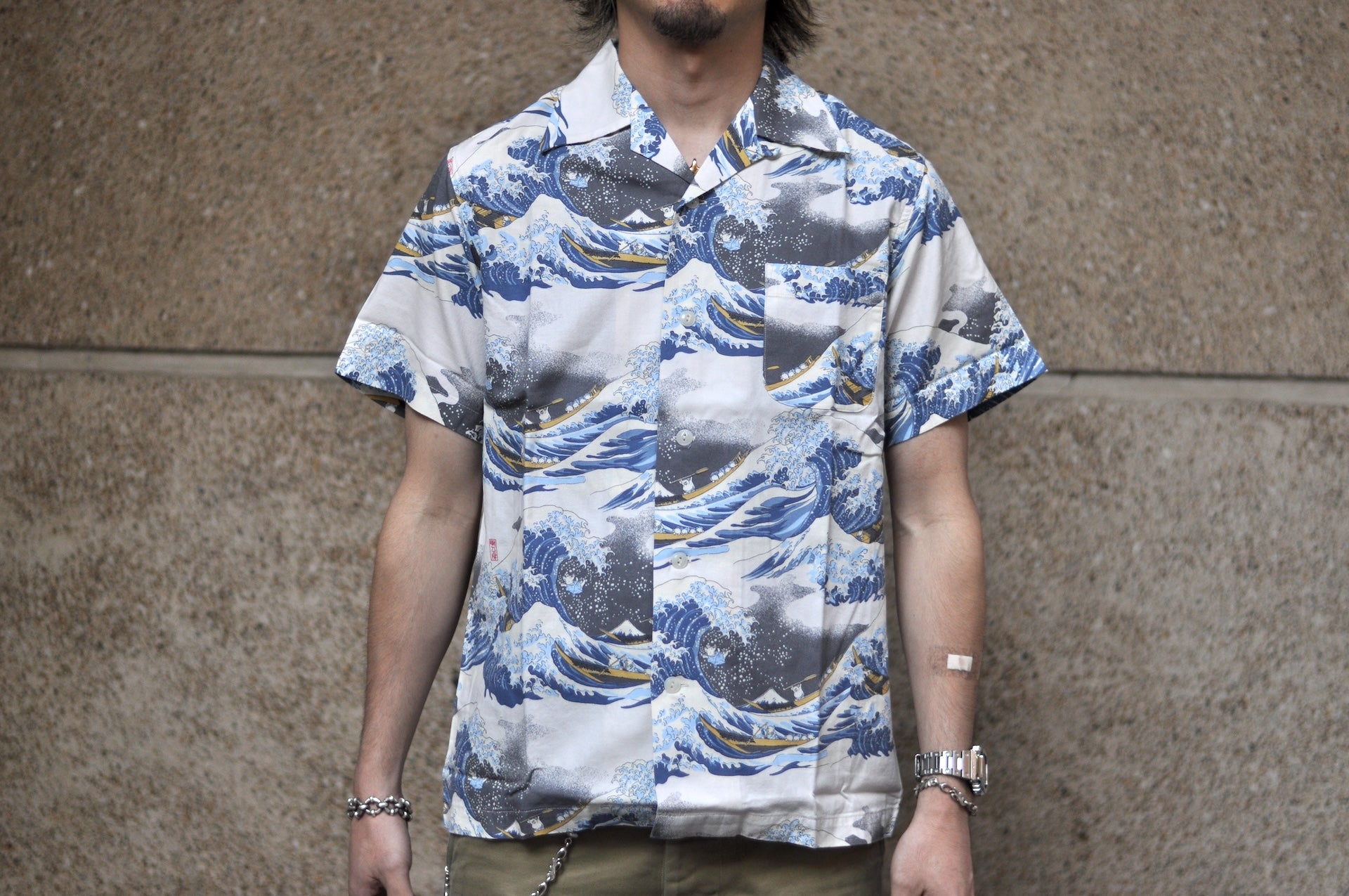 Studio D'Artisan "The Great Wave" Aloha S/S Shirt (Ivory)