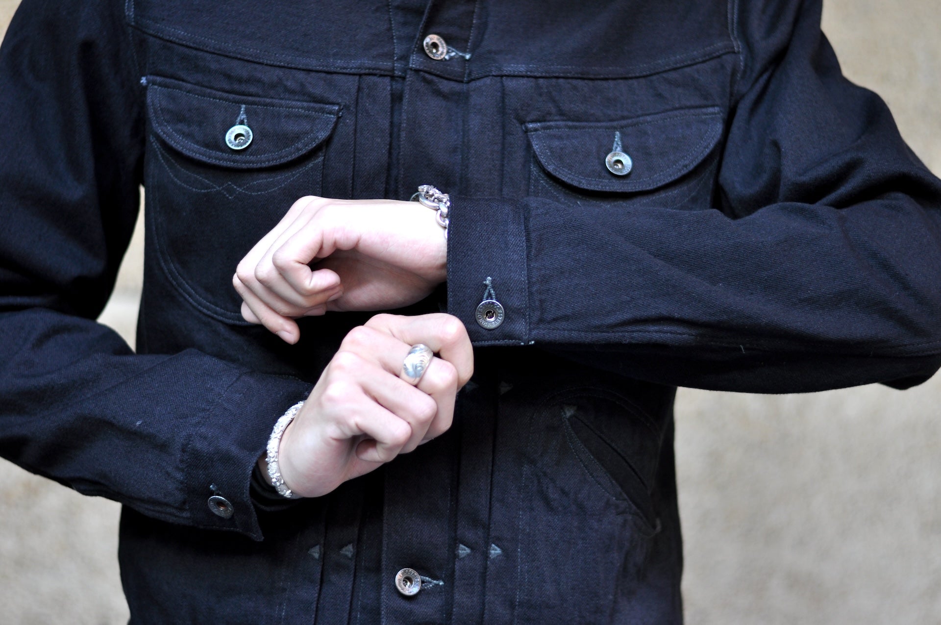 Stevenson Overall Co. "Stockman" Cowboy Jacket (Black Denim)