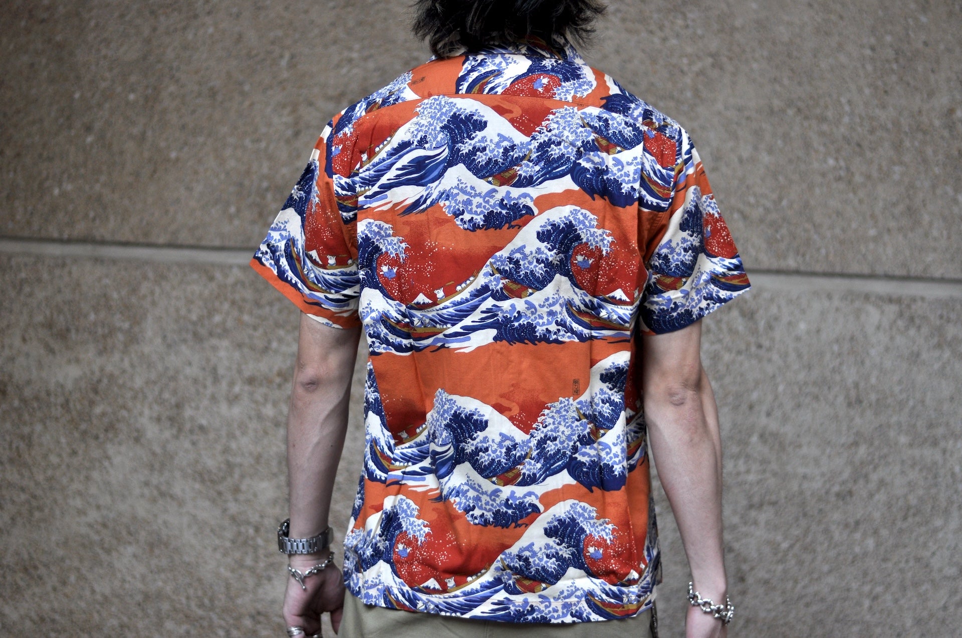 Studio D'Artisan "The Great Wave" Aloha S/S Shirt (Orange)