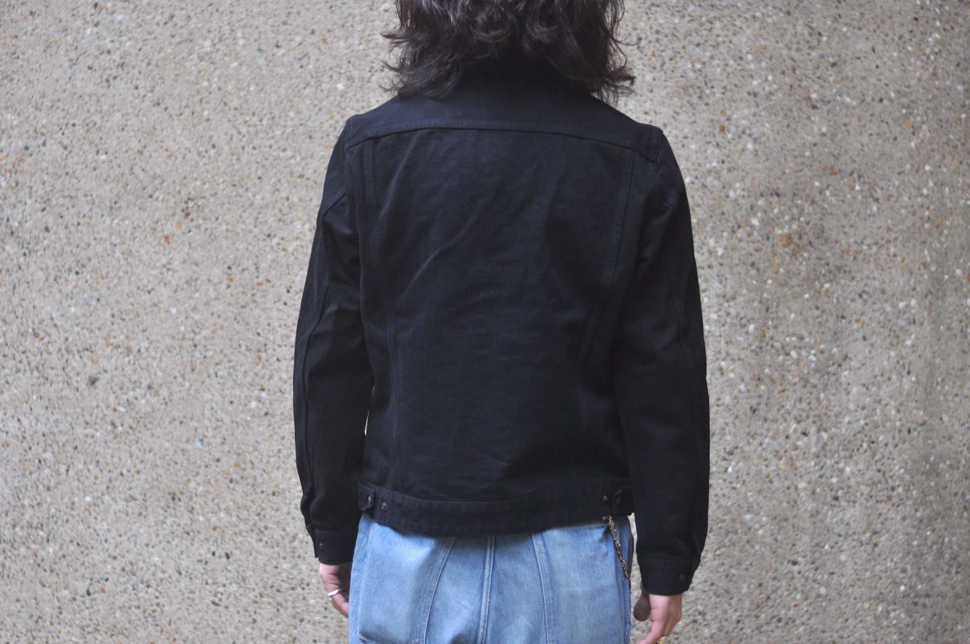 Iron Heart 14oz Selvage Broken Twill Denim Mechanic Work Jacket (Black Overdyed)