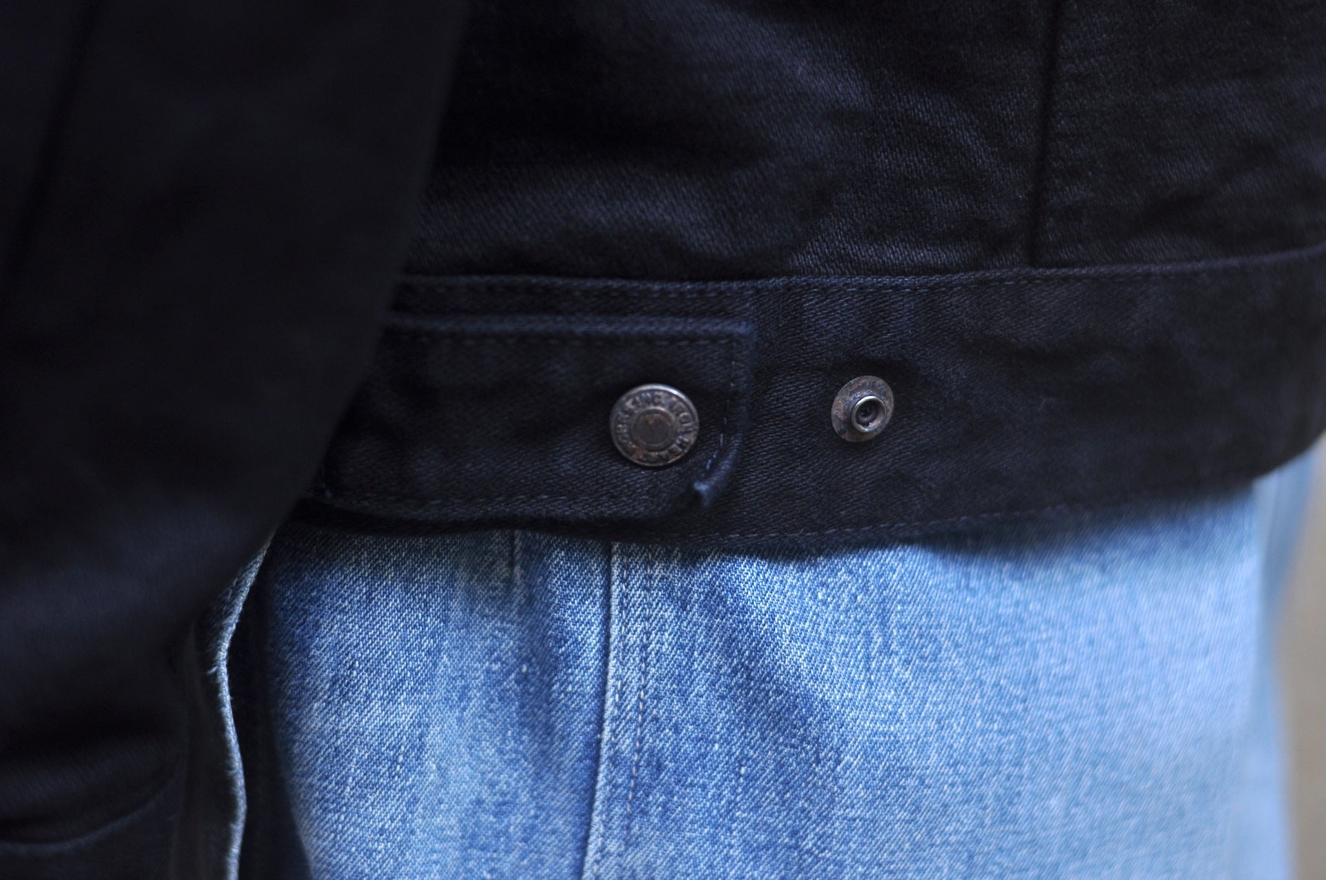 Iron Heart 14oz Selvage Broken Twill Denim Mechanic Work Jacket (Black Overdyed)