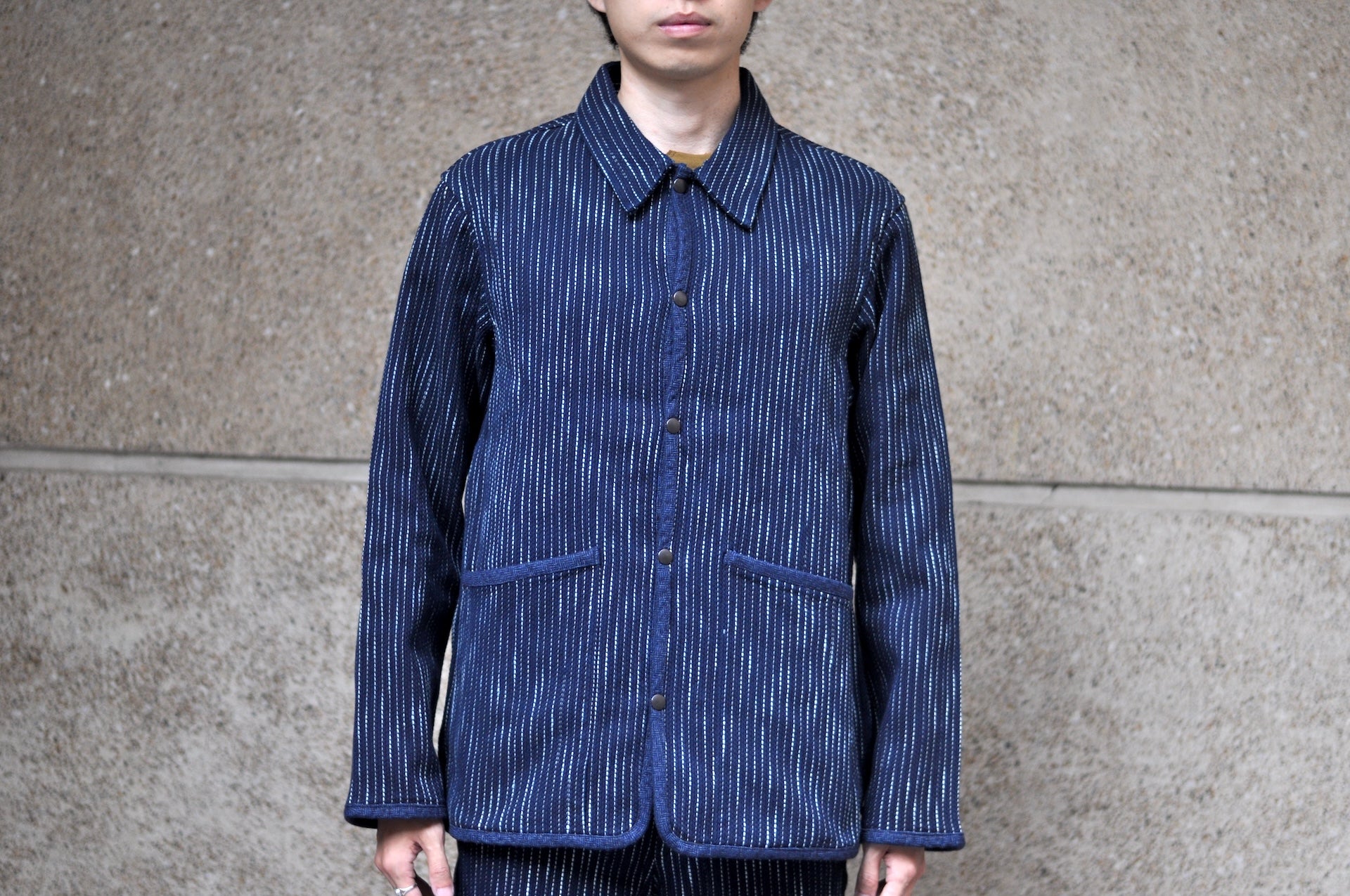 Studio D'Artisan 13oz Indigo Dyed "Rain Kakuri Sashiko" Coverall