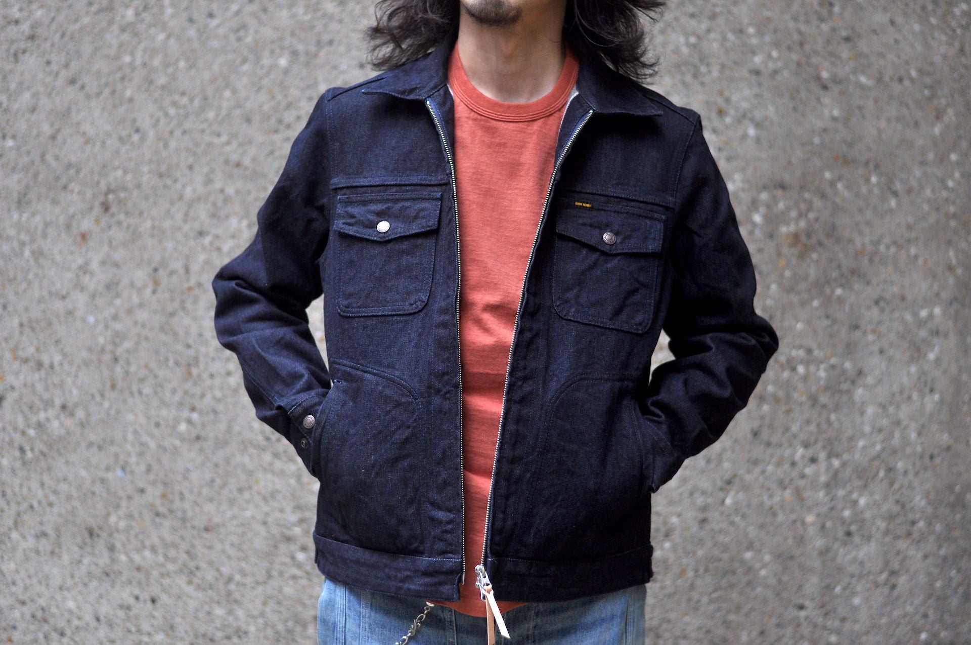 Iron Heart 14oz Selvage Broken Twill Denim Mechanic Work Jacket (Indigo)
