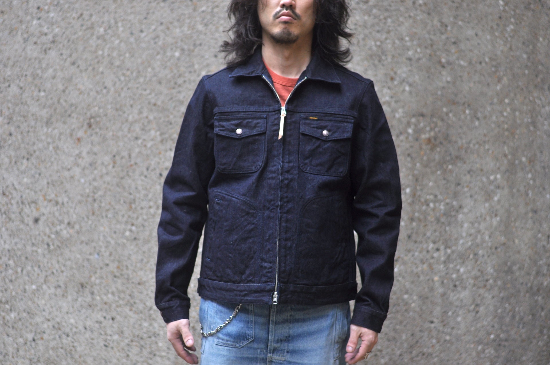 Iron Heart 14oz Selvage Broken Twill Denim Mechanic Work Jacket (Indigo)