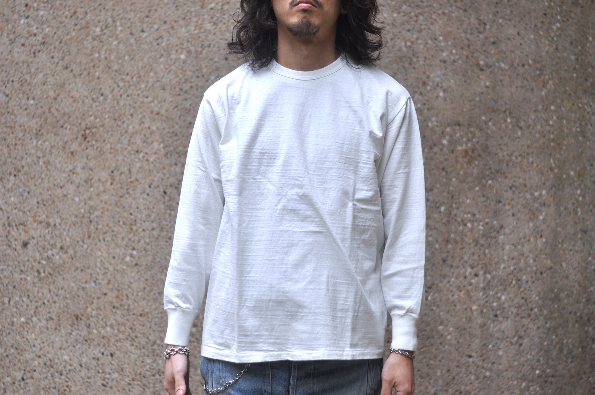 RAGGY CLOTHING 8oz "Fluffy-Sport" Loopwheeled L/S Tee (Off White)