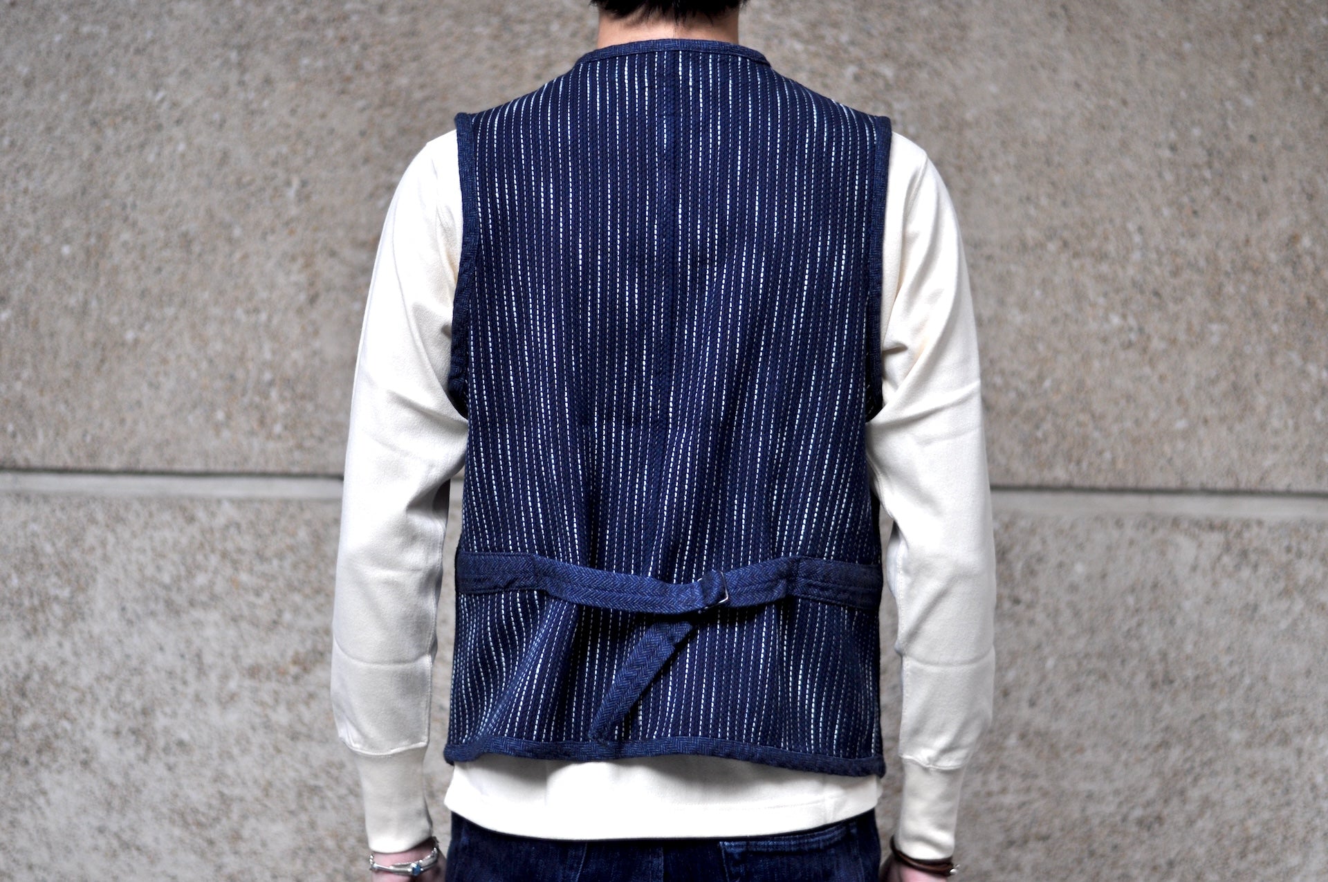 Studio D'Artisan 13oz Indigo Dyed "Rain Kakuri Sashiko" Vest