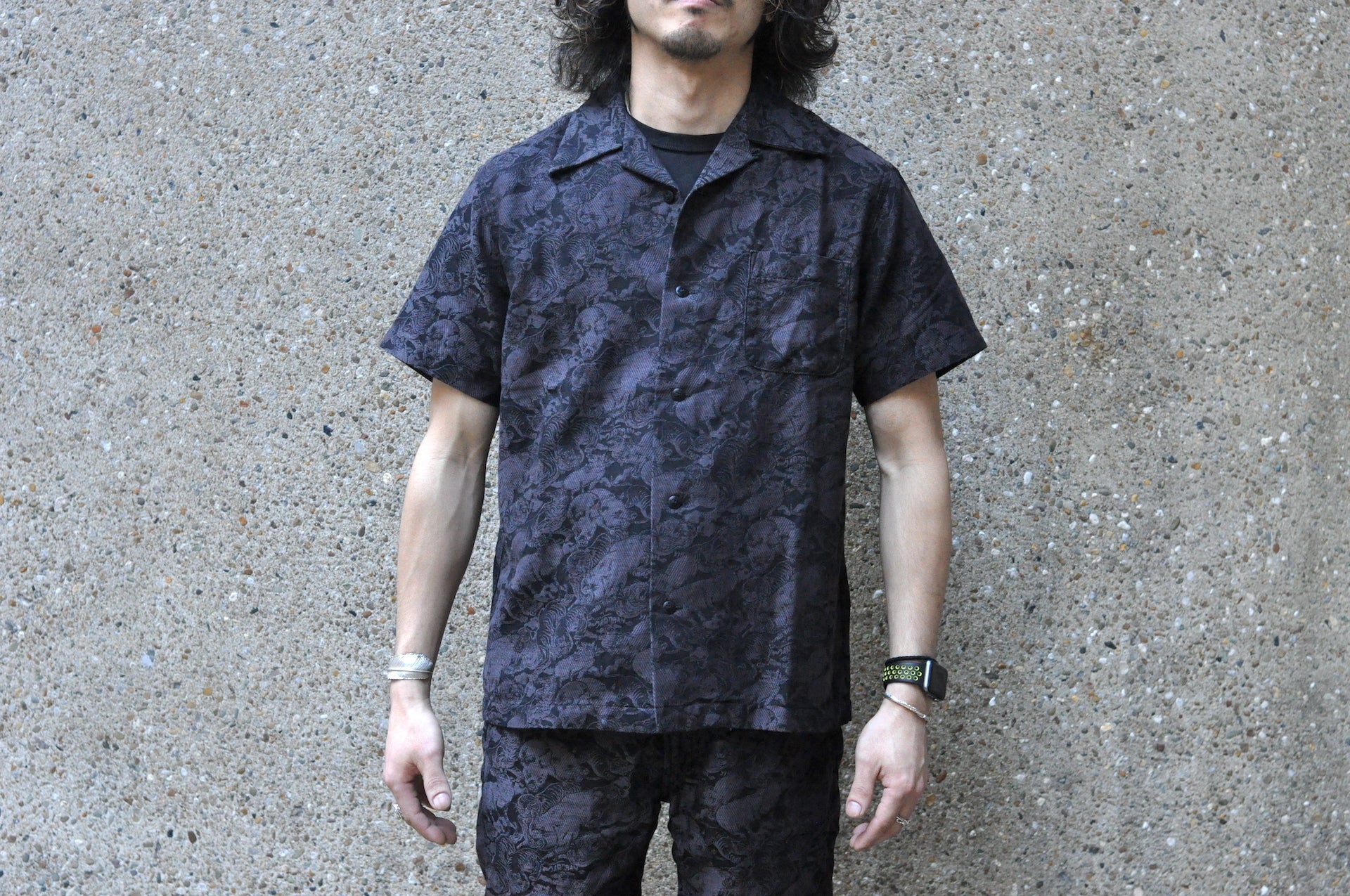 Studio D'Artisan "Hundred Tigers" Aloha S/S Shirt (Kurozome)