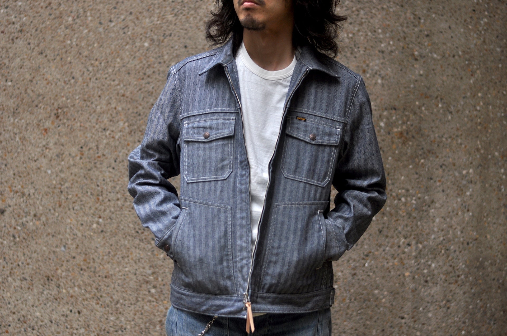 Iron Heart 10.5oz HBT Mechanic Work Jacket (Indigo)