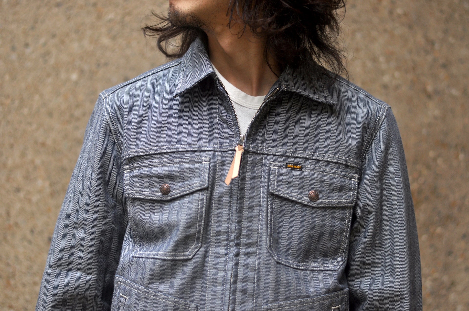 Iron Heart 10.5oz HBT Mechanic Work Jacket (Indigo)