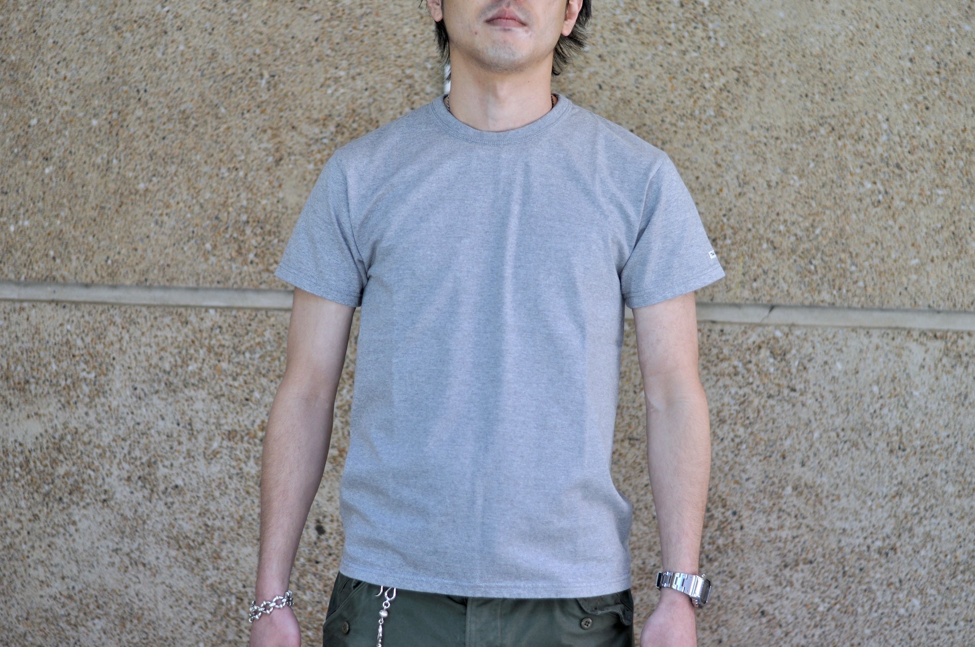 The Flat Head 24 Version 9oz Loopwheeled Plain Tee (Heather Grey)