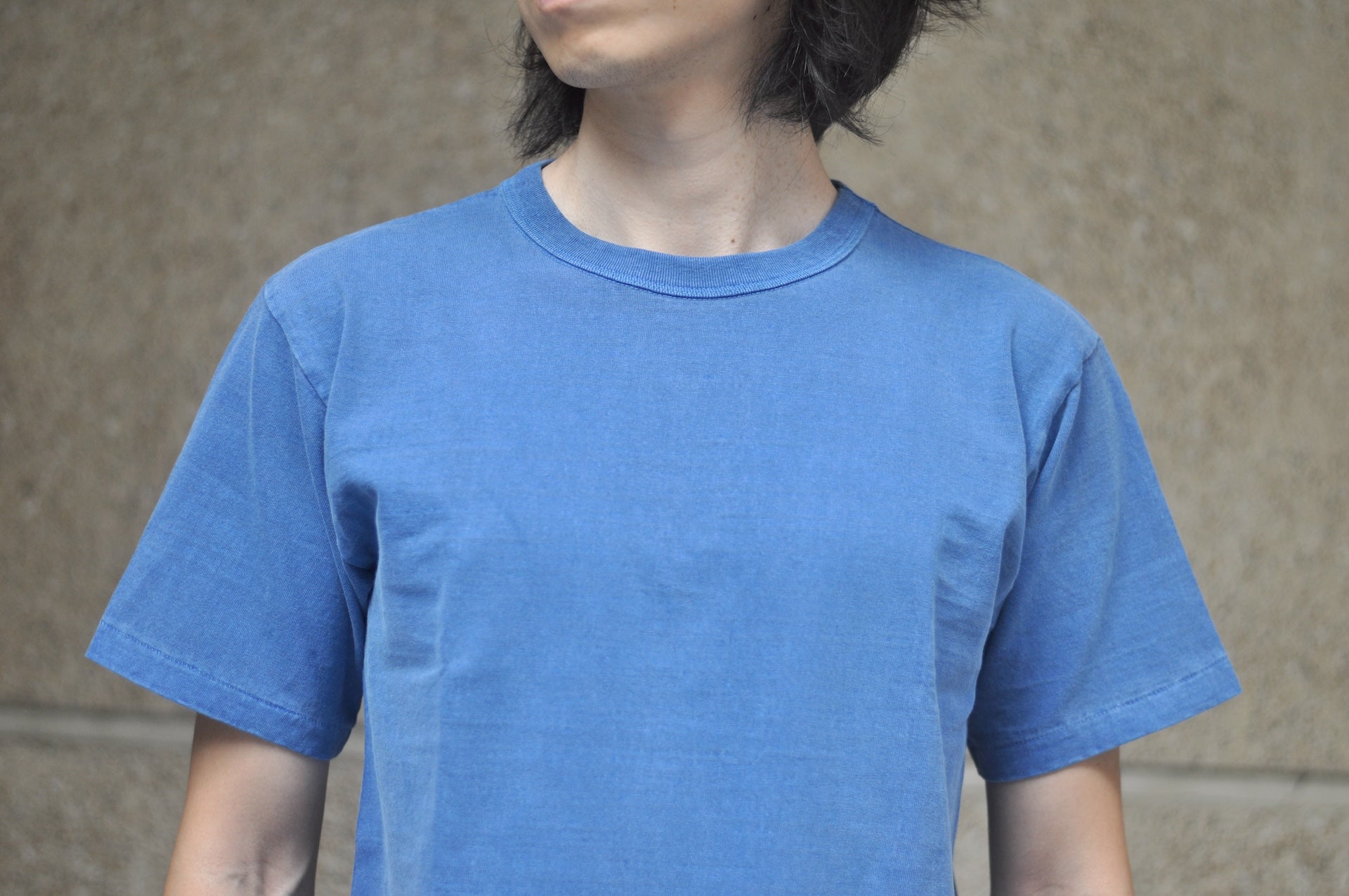 Dubble Works 7.7oz "Fallen Cotton" Loopwheeled Pigment-Dyed Tee (Light Indigo)