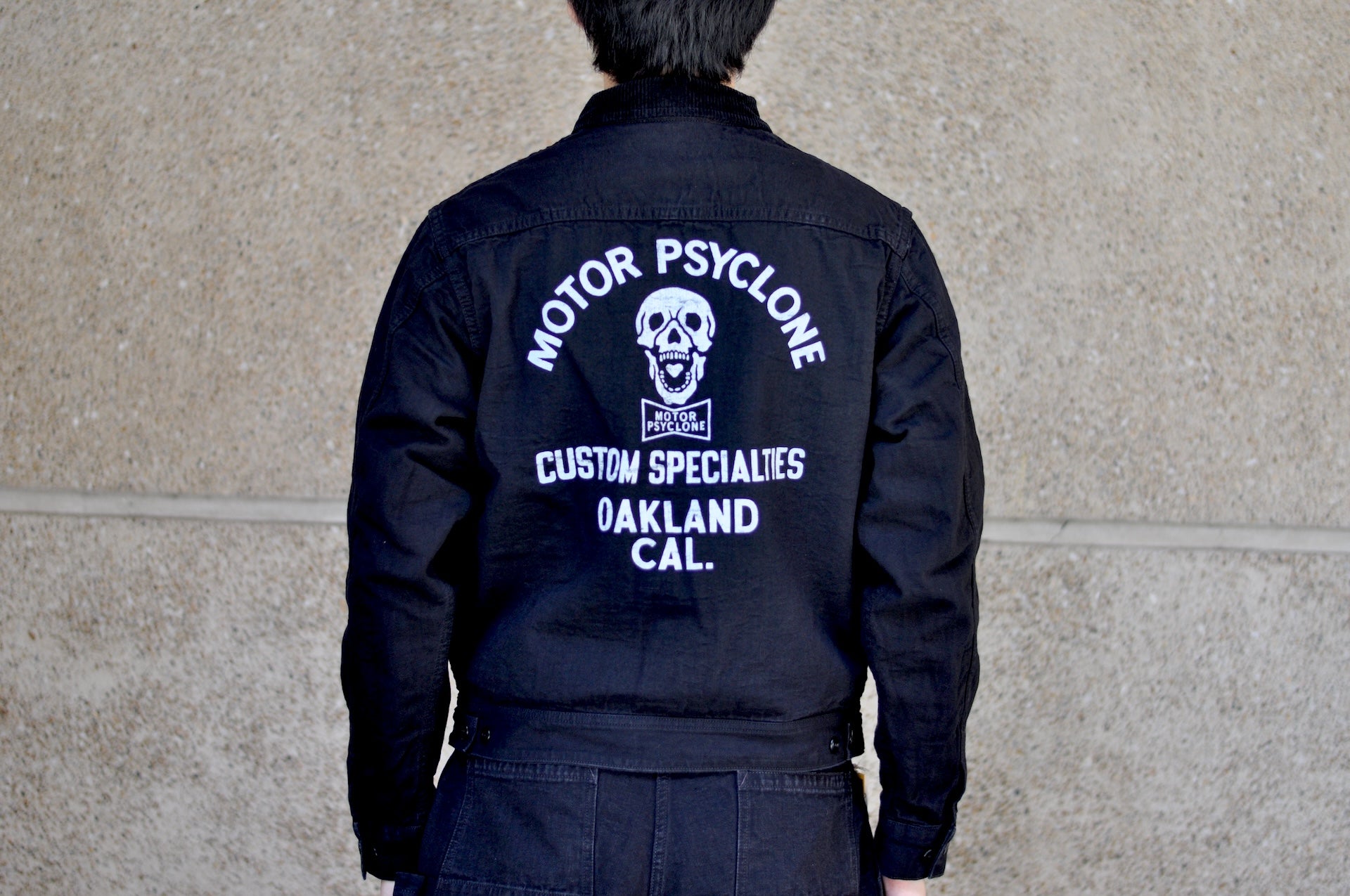 Freewheelers Duck Canvas "Screaming Skull" Garage Worker Jacket (Rude Black)