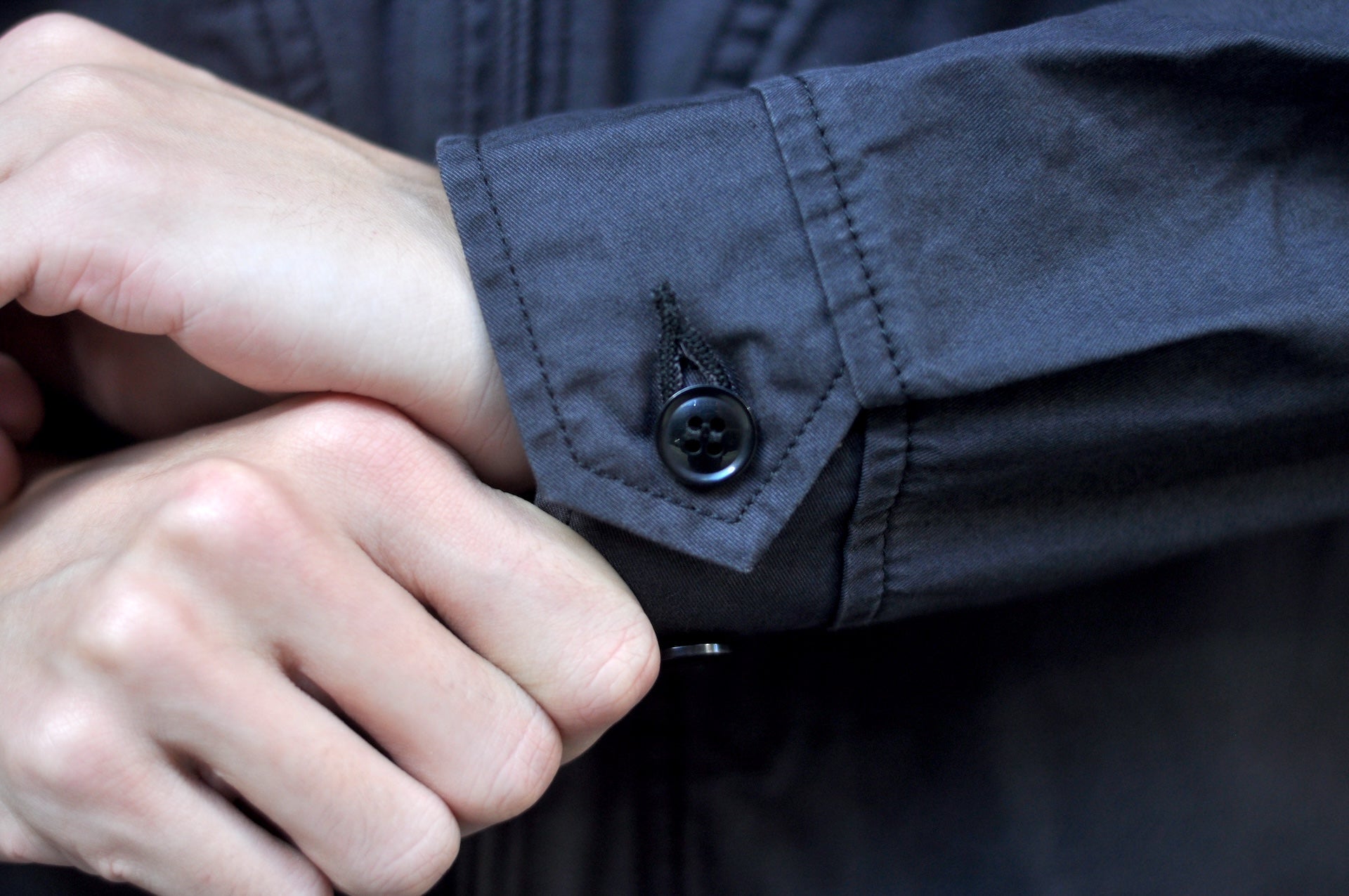 Iron Heart “All-Season” Cotton Serge Drizzler Jacket  (Jet Black)